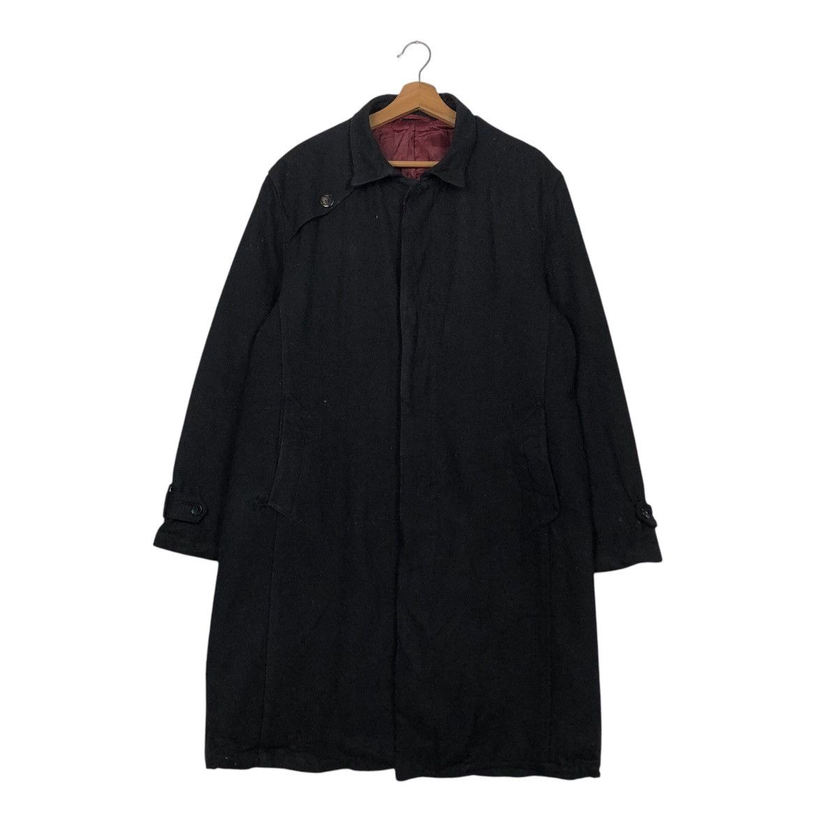 Japanese Brand 📌Vintage Wool Long Jacket D'Homme A Homme Rich Black Size US L / EU 52-54 / 3 - 2 Thumbnail