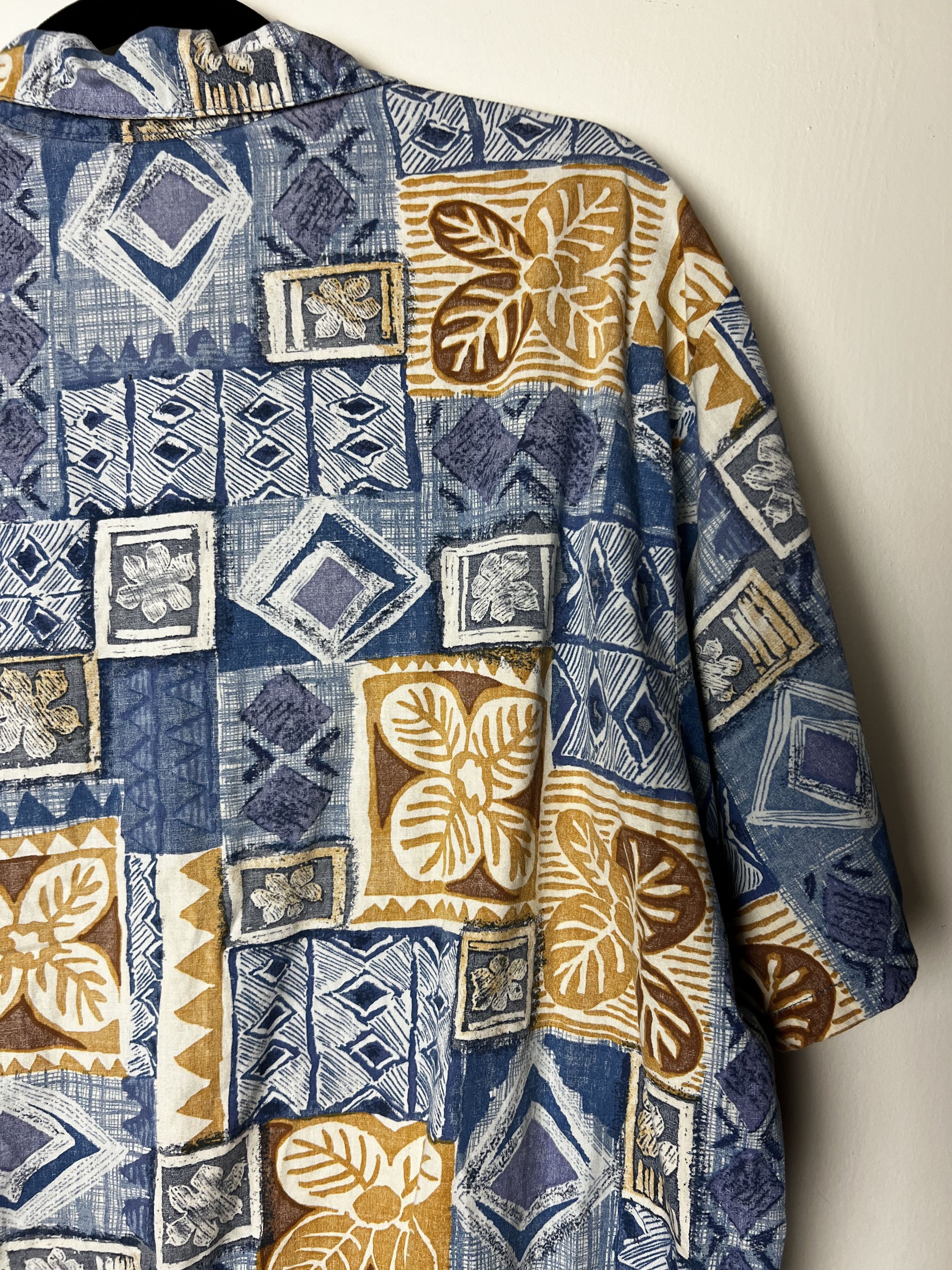 Vintage Vntg 70s Hawaiian Aloha Shirt: Barefoot in Paradise Abstract Size US L / EU 52-54 / 3 - 10 Thumbnail