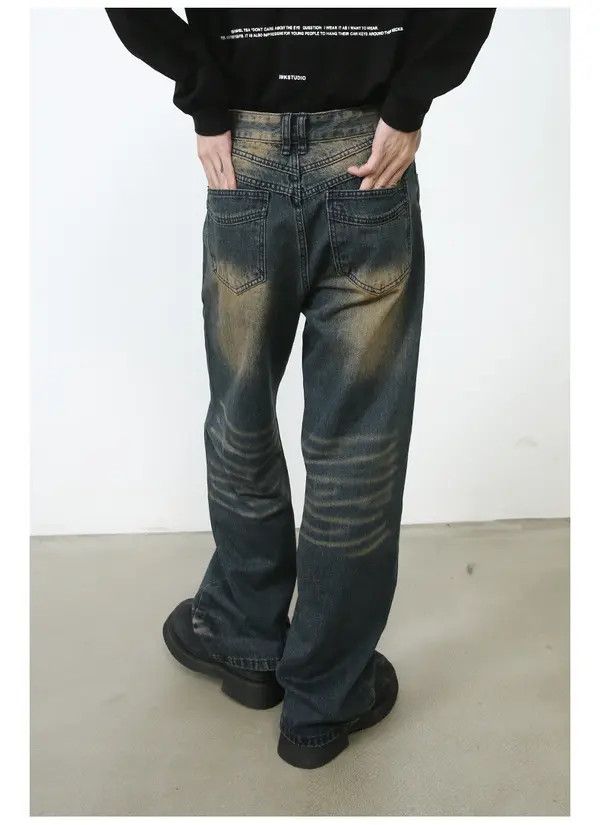 Japanese Brand Honjoh x Maki Vintage washed distressed loose straight jeans Size US 32 / EU 48 - 5 Thumbnail