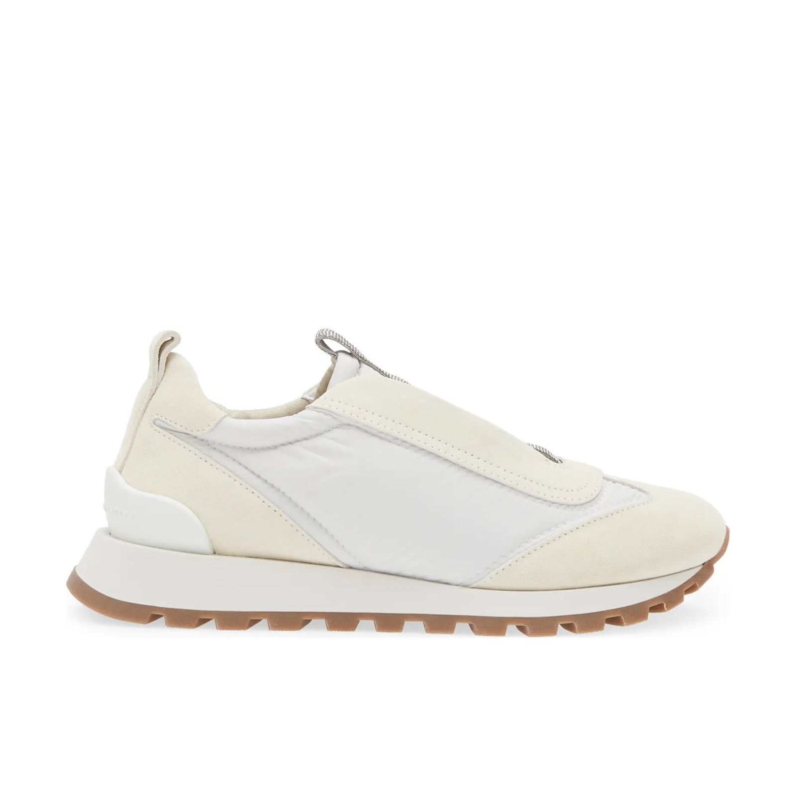 Brunello Cucinelli Brunello Cucinelli Monili Suede Fabric Sneakers White 35.5 Size US 5.5 / IT 35.5 - 3 Thumbnail