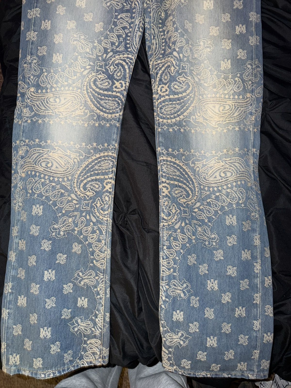 Amiri Amiri Bandana Jacquard Straight Leg Jeans Size US 31 - 4 Thumbnail