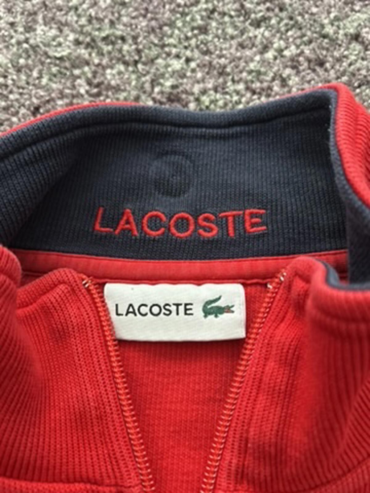Lacoste Lacoste Red Quarter-Zip Sweatshirt Size US XL / EU 56 / 4 - 4 Thumbnail