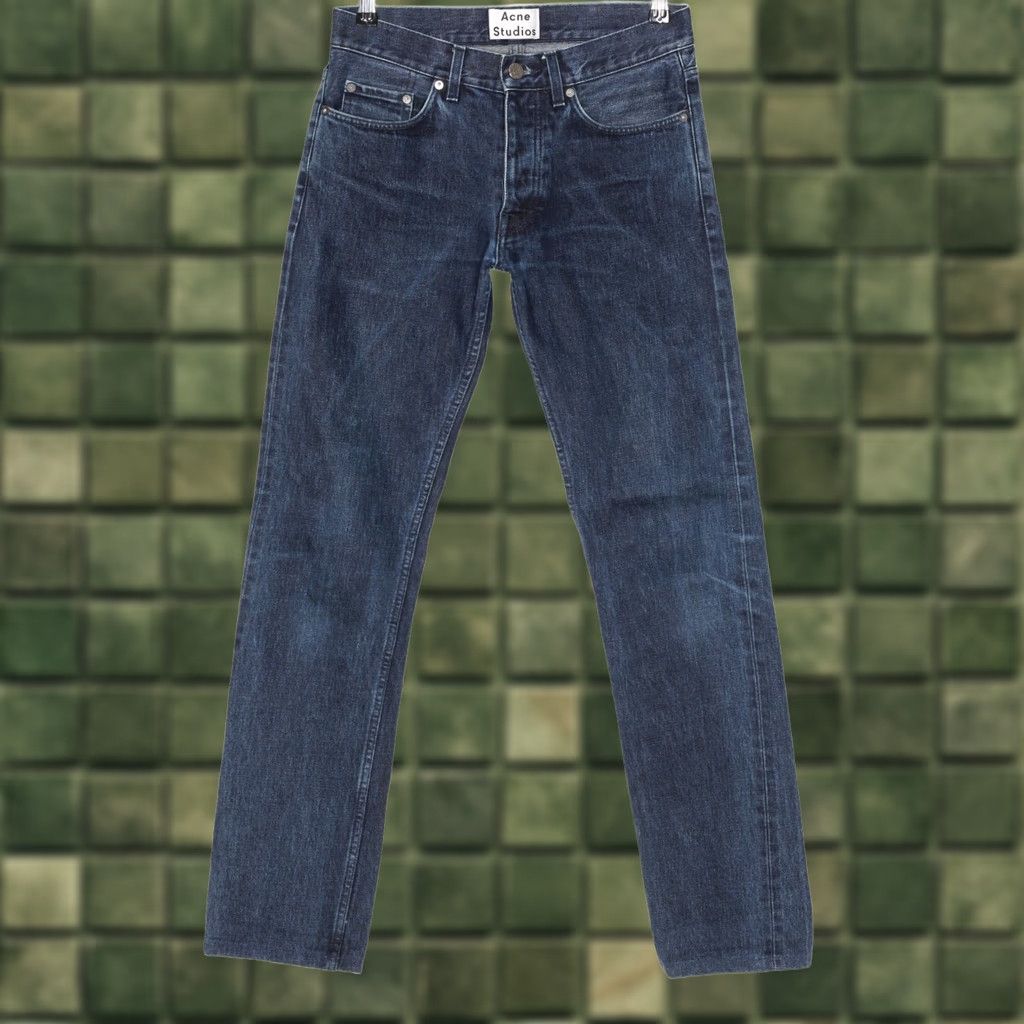 Acne Studios ACNE STUDIOS ROC DRAKE Straight Selvedge Jeans Men 30 W30 L32 Blue Denim 5-Pocket Slim Rise Mid 10-12in DZ4385 Jeans Mens Size US 30 / EU 46 - 1 Thumbnail