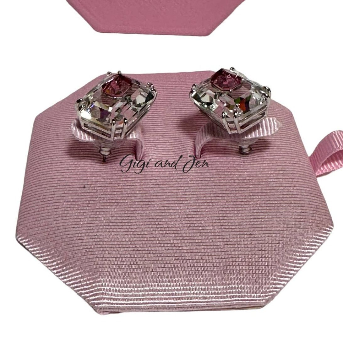 Swarovski Swarovski Chroma stud earrings Octagon cut, Pink Size ONE SIZE - 3 Thumbnail