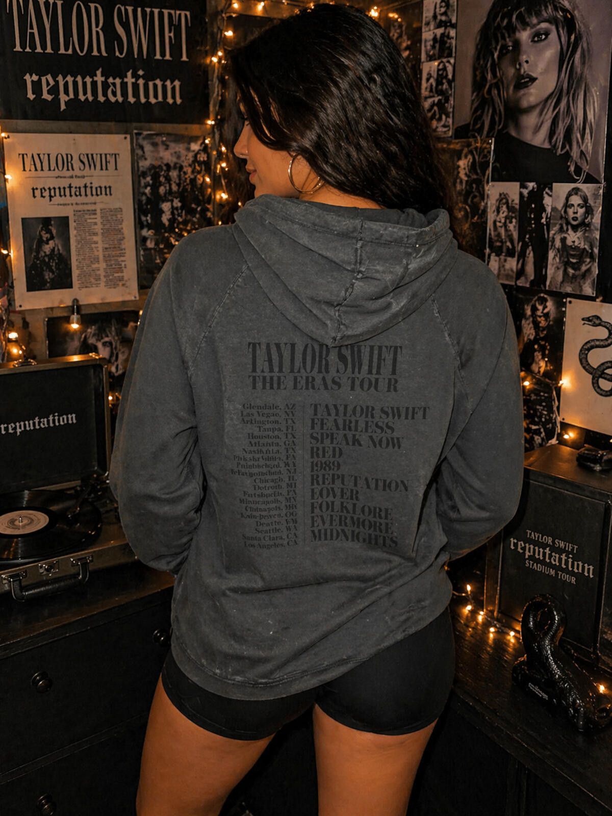 Other Taylor Swift Eras Tour Merch Black Hoodie NWOT Medium Size M / US 6-8 / IT 42-44 - 2 Thumbnail