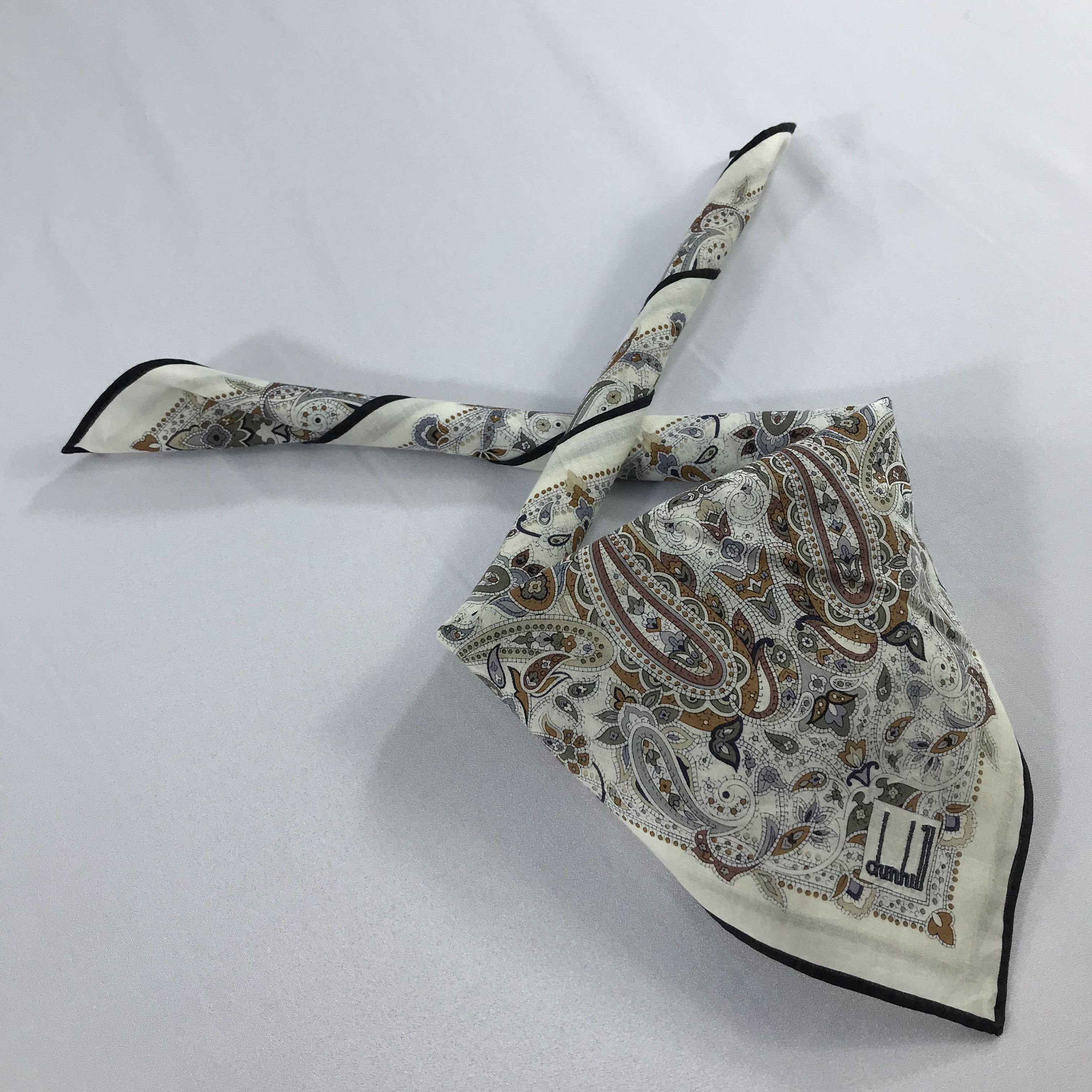 Alfred Dunhill × Vintage Dunhill Bandana / Handkerchief / Neckerchief - S2278 Size ONE SIZE - 4 Thumbnail