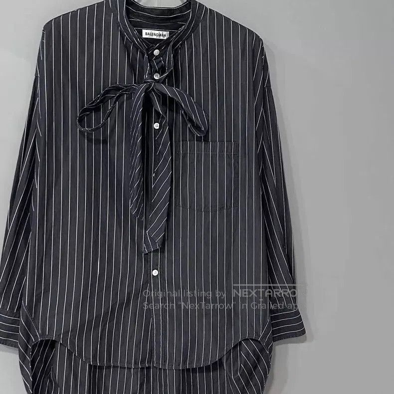 Balenciaga Balenciaga Back Logo Striped Shirt Size XS / US 0-2 / IT 36-38 - 2 Thumbnail