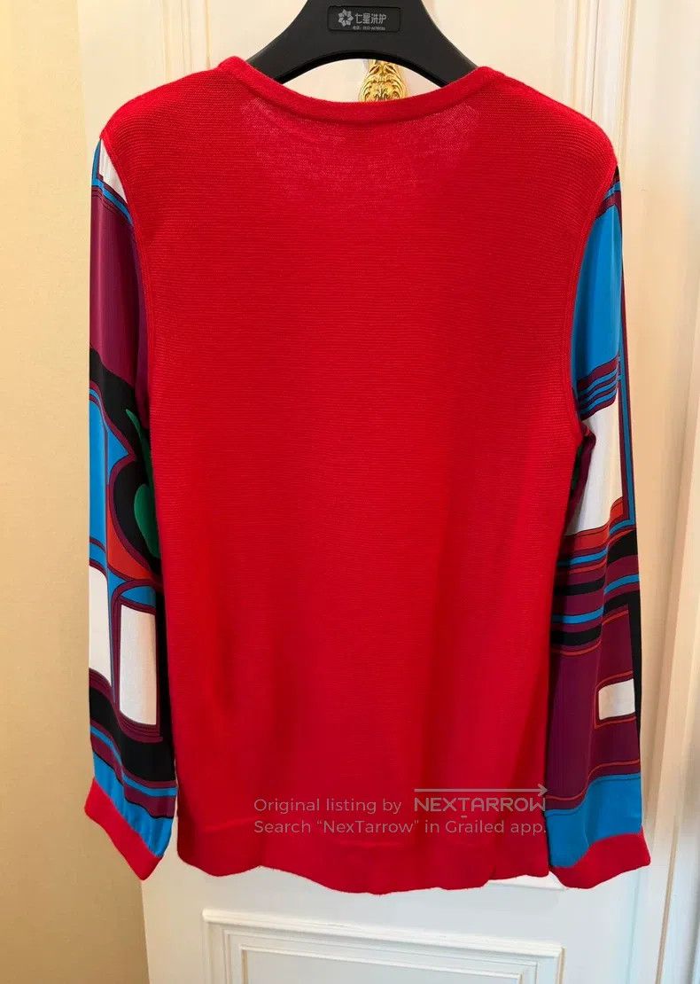Hermes Hermes Red Patchwork Long Sleeve Knit Sweater Size XS / US 0-2 / IT 36-38 - 2 Thumbnail