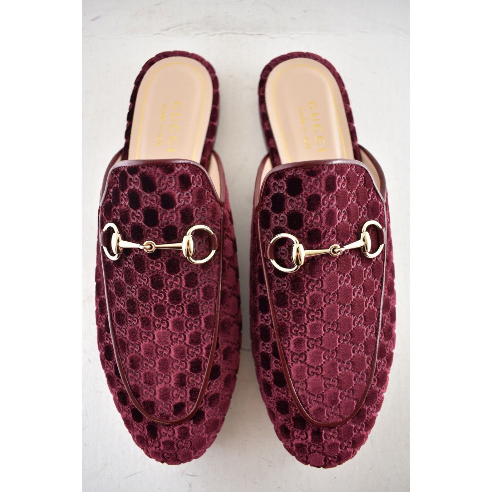 Gucci Gucci Princetown Velvet GG Logo Red Loafer Mule Flat 39.5 Size US 9.5 / IT 39.5 - 13 Thumbnail