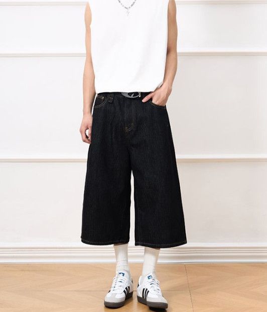 Japanese Brand American retro men's straight-leg baggy denim shorts Size US 32 / EU 48 - 3 Thumbnail