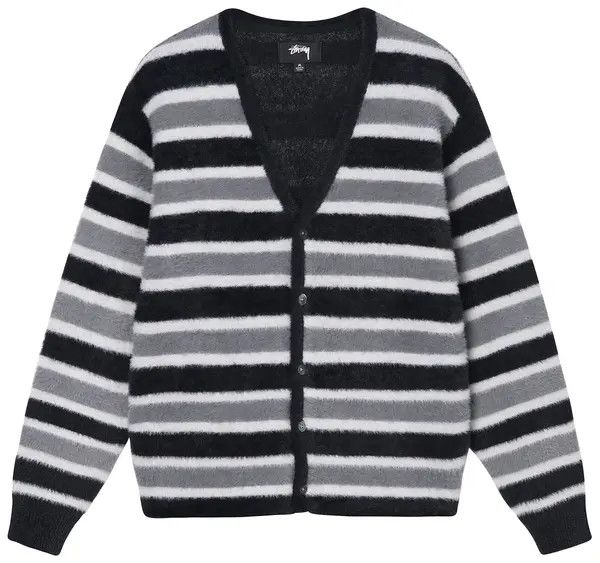 Stussy Stussy Horizontal Stripe Cardigan 'Black Size US XXL / EU 58 / 5 - 1 Thumbnail