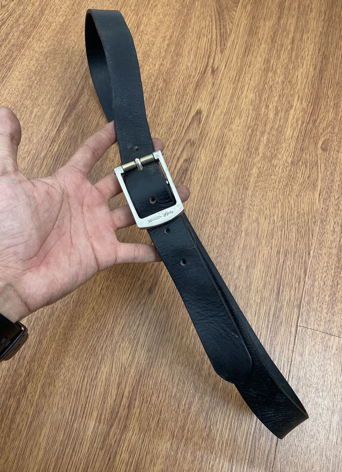 Japanese Brand Number(N)ine black leather belt Size ONE SIZE - 3 Thumbnail