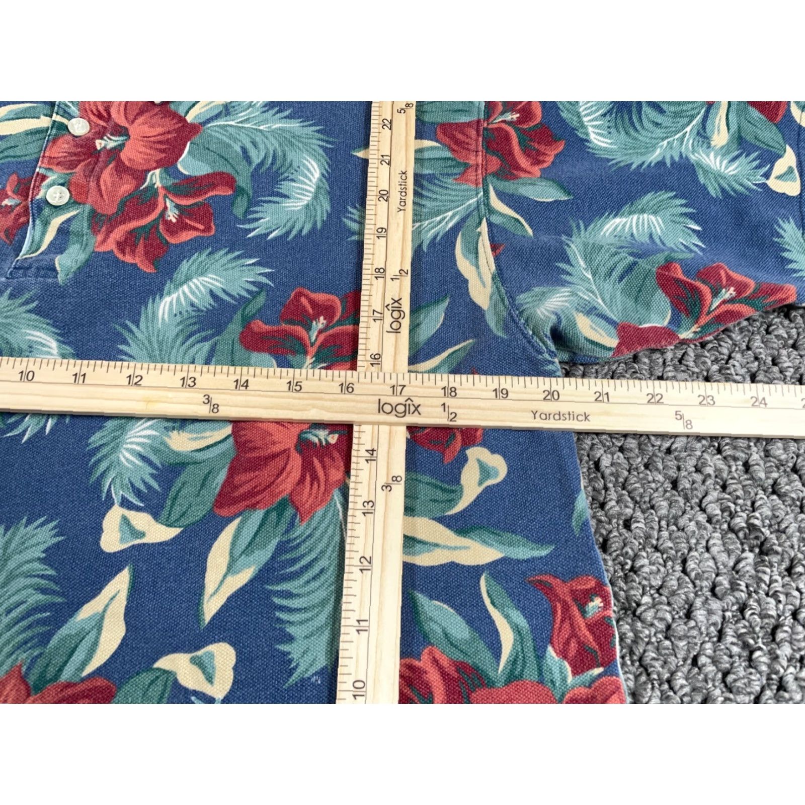 Vintage VINTAGE L.L. Bean Floral Polo Shirt Adult Medium Blue Retro 90s Preppy Mens Size US M / EU 48-50 / 2 - 5 Thumbnail