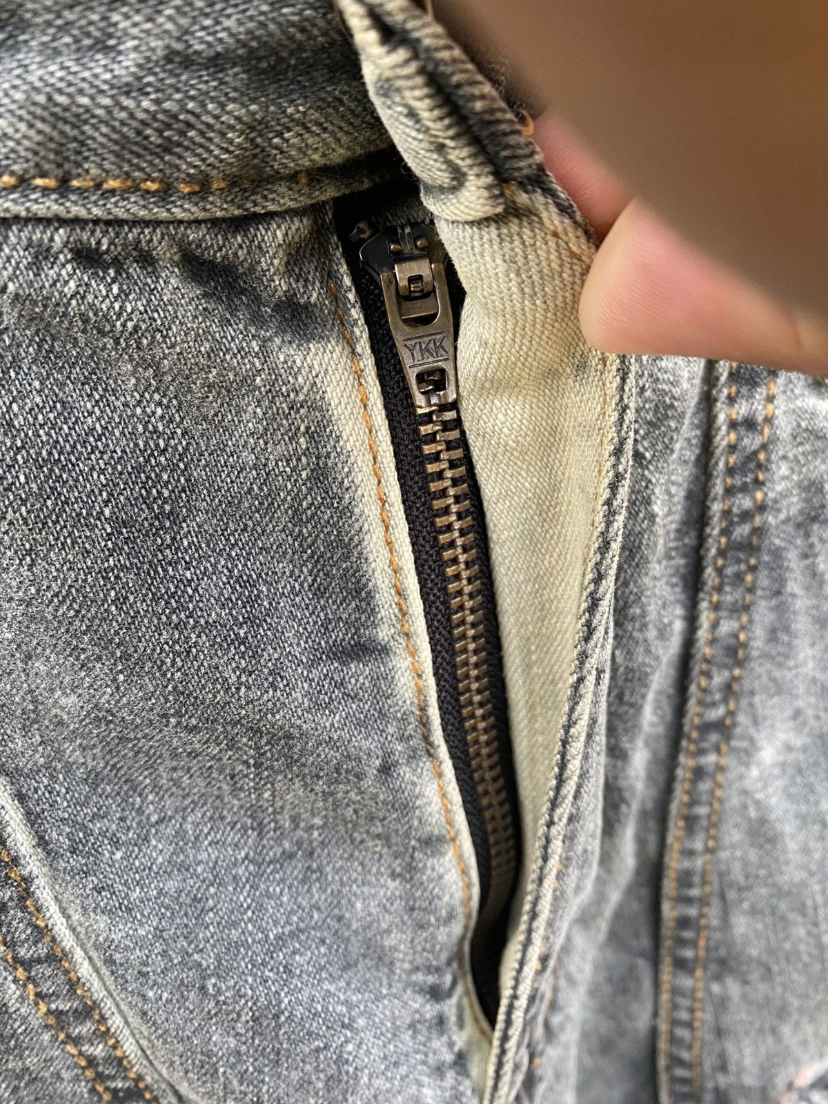 Japanese Brand Tough Jeansmith Lion Patch Banana Bootcut Jeans Size US 30 / EU 46 - 11 Thumbnail