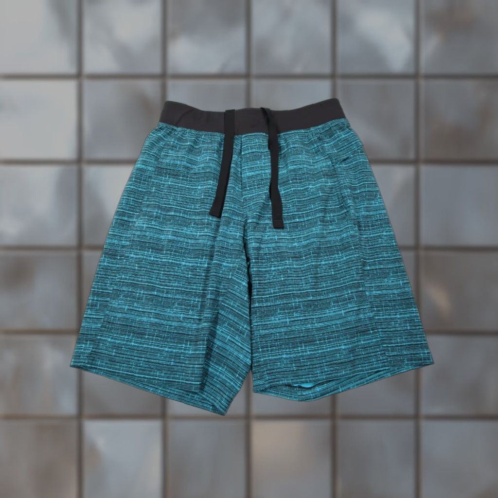 Lululemon Lululemon Men's Shorts Blue Training Drawstring Unlined Gym Yoga Beach 10" Mens Size US 31 - 1 Thumbnail