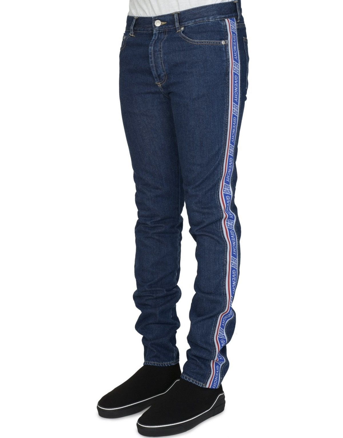 Image of Givenchy Tape Logo Jeans in Denim, Men's (Size 30)