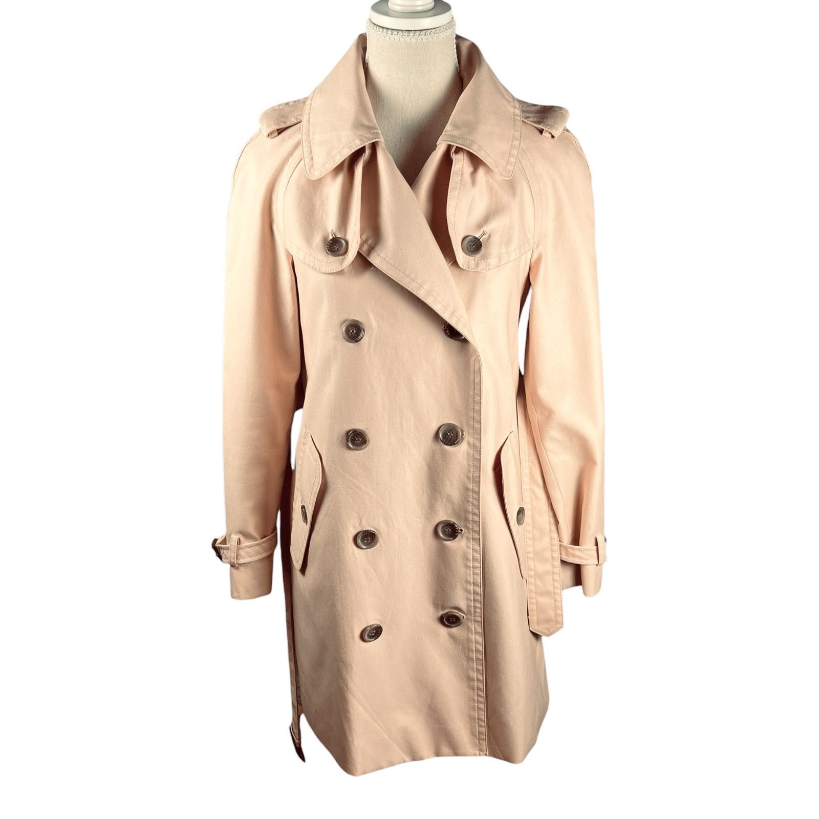 Coach Coach Quartz Pink Double Breasted Belted Trench Coat Size 4 Size S / US 4 / IT 40 - 16 Thumbnail