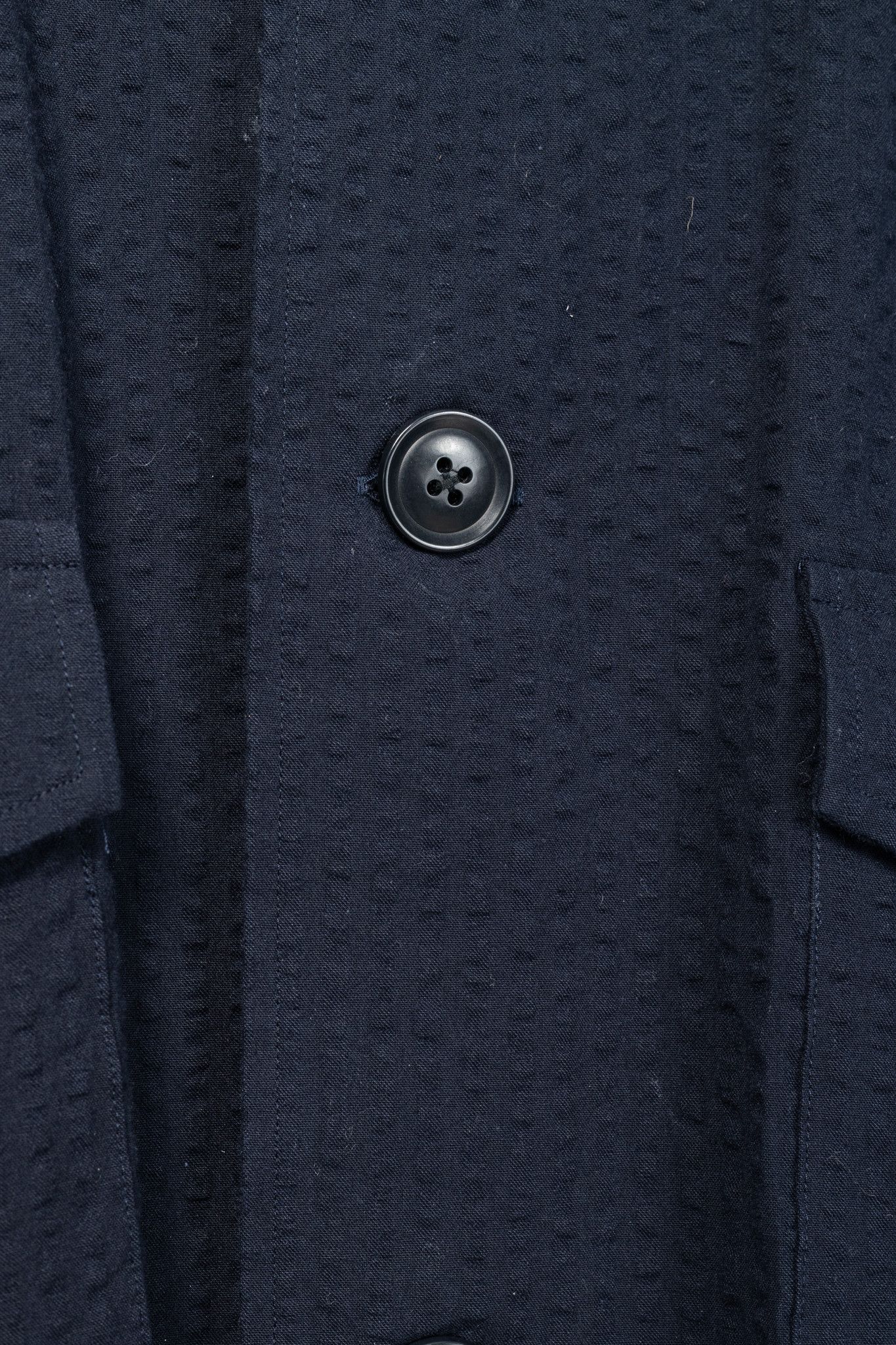 Ring Jacket RJ By Ring Jacket Navy Cotton Seersucker Utility Jacket Size US XL / EU 56 / 4 - 9 Thumbnail