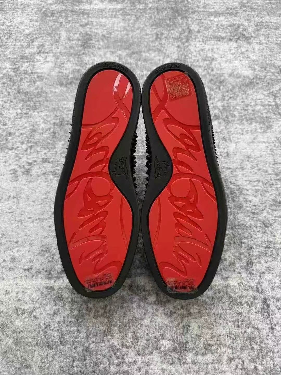 Christian Louboutin Christian Louboutin CL Black Suede Studded High-Top Sneakers Size US 6.5 / EU 39-40 - 3 Thumbnail