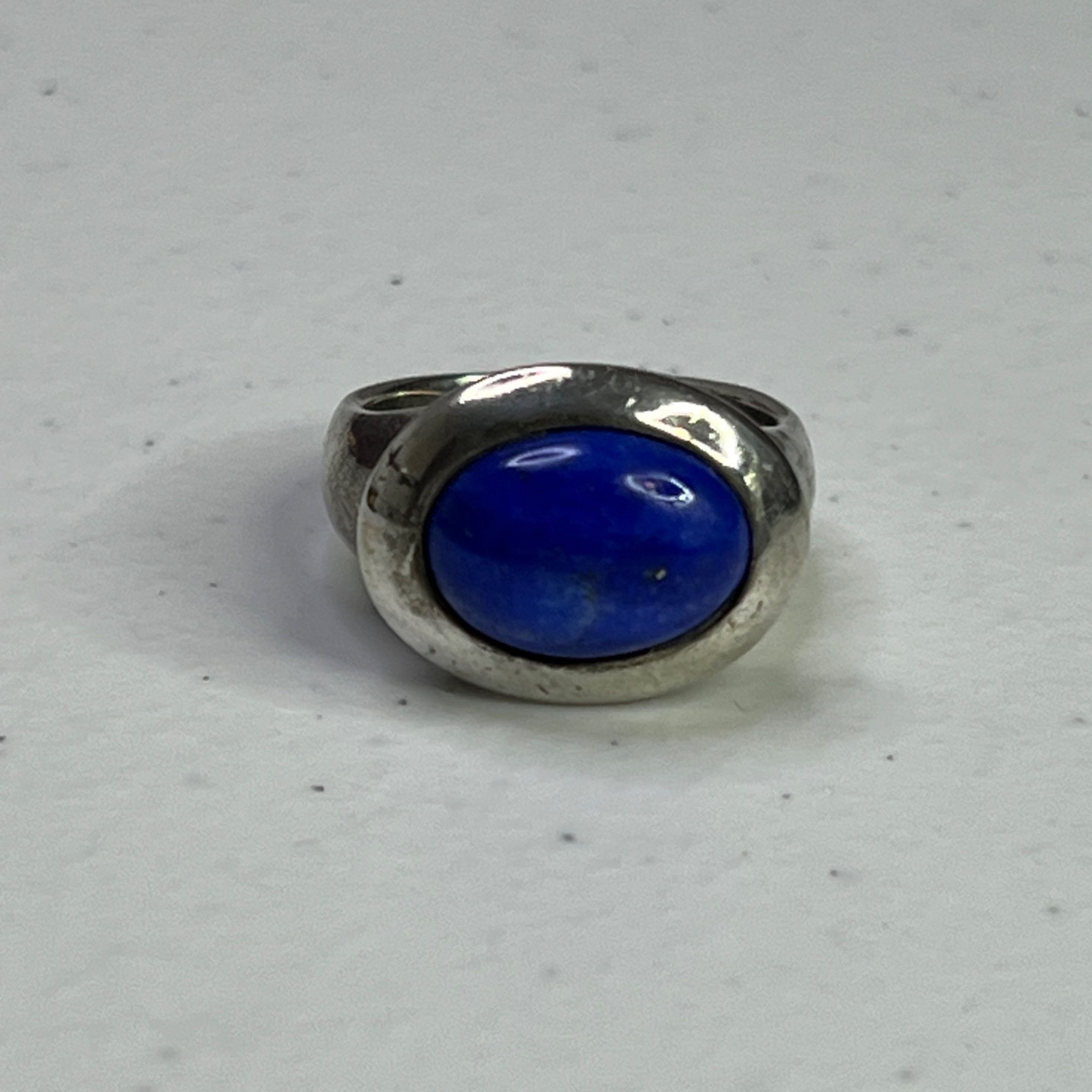 Designer Sterling Silver Ring With Lapis Lazuli Stone Size 8.5 Size ONE SIZE - 7 Thumbnail