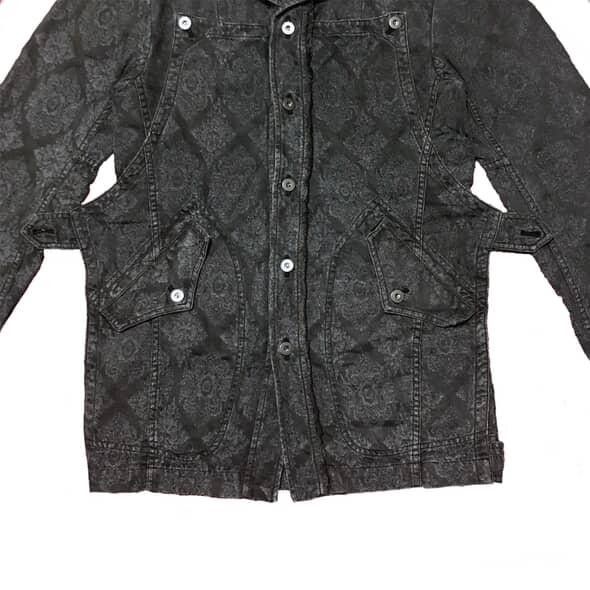 90s FINAL HOME Floral Paisley Layered Denim Jacket