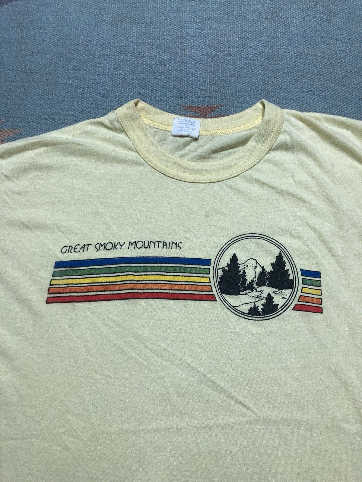 Vintage Vtg 80s t shirt great smoky mountains nature tee rainbow XL Size US XL / EU 56 / 4 - 3 Thumbnail