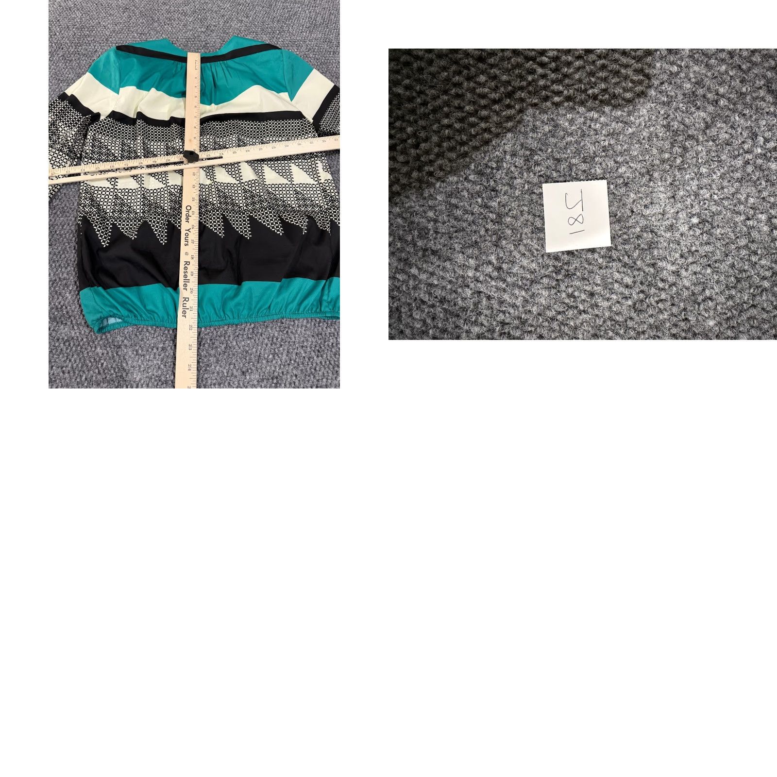 Saks Fifth Avenue Saks Fifth Avenue Blouse Womens Small Teal Black Geometric Long Sleeve V-Neck Pullover Casual Shirt Adult Womens Regular Size S Black Geometric Blouse Size S / US 4 / IT 40 - 8 Thumbnail