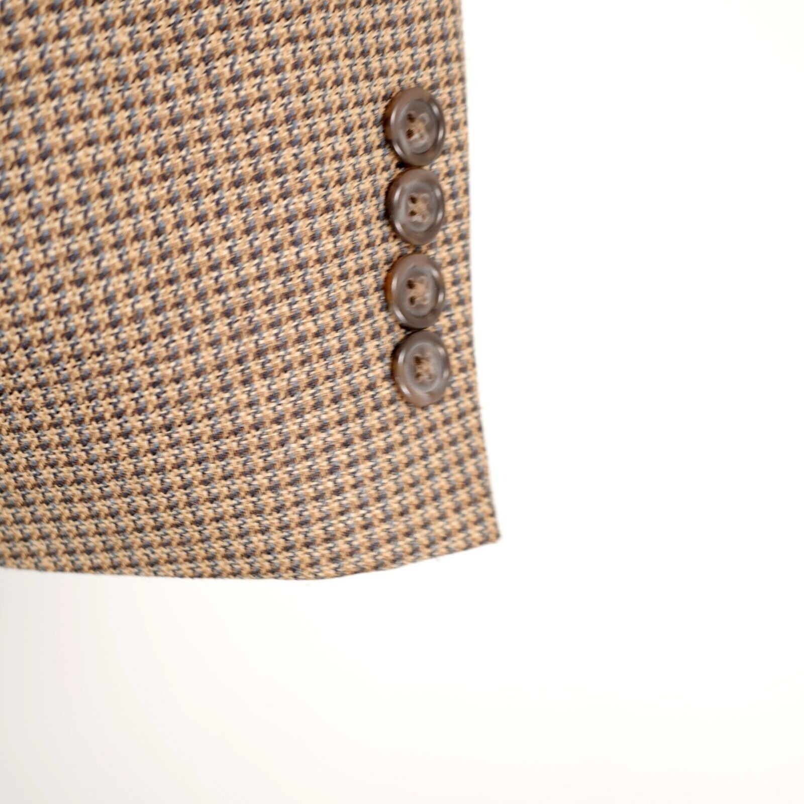 Jos. A. Bank Jos A Bank Wool Silk Blue Brown Tan Check Sport Coat 42L 2 B Size 42L - 3 Thumbnail