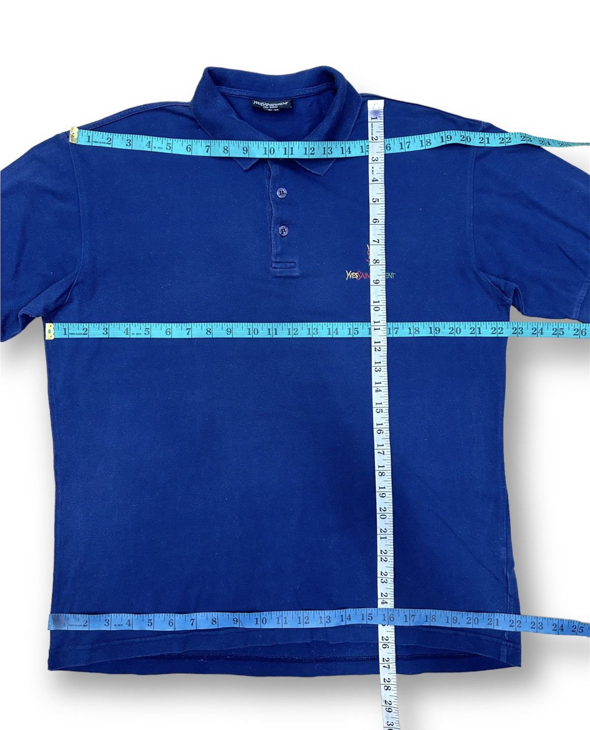 Vintage × Yves Saint Laurent Vintage YSL Pour Homme Polo Tee A242 Size US M / EU 48-50 / 2 - 4 Thumbnail