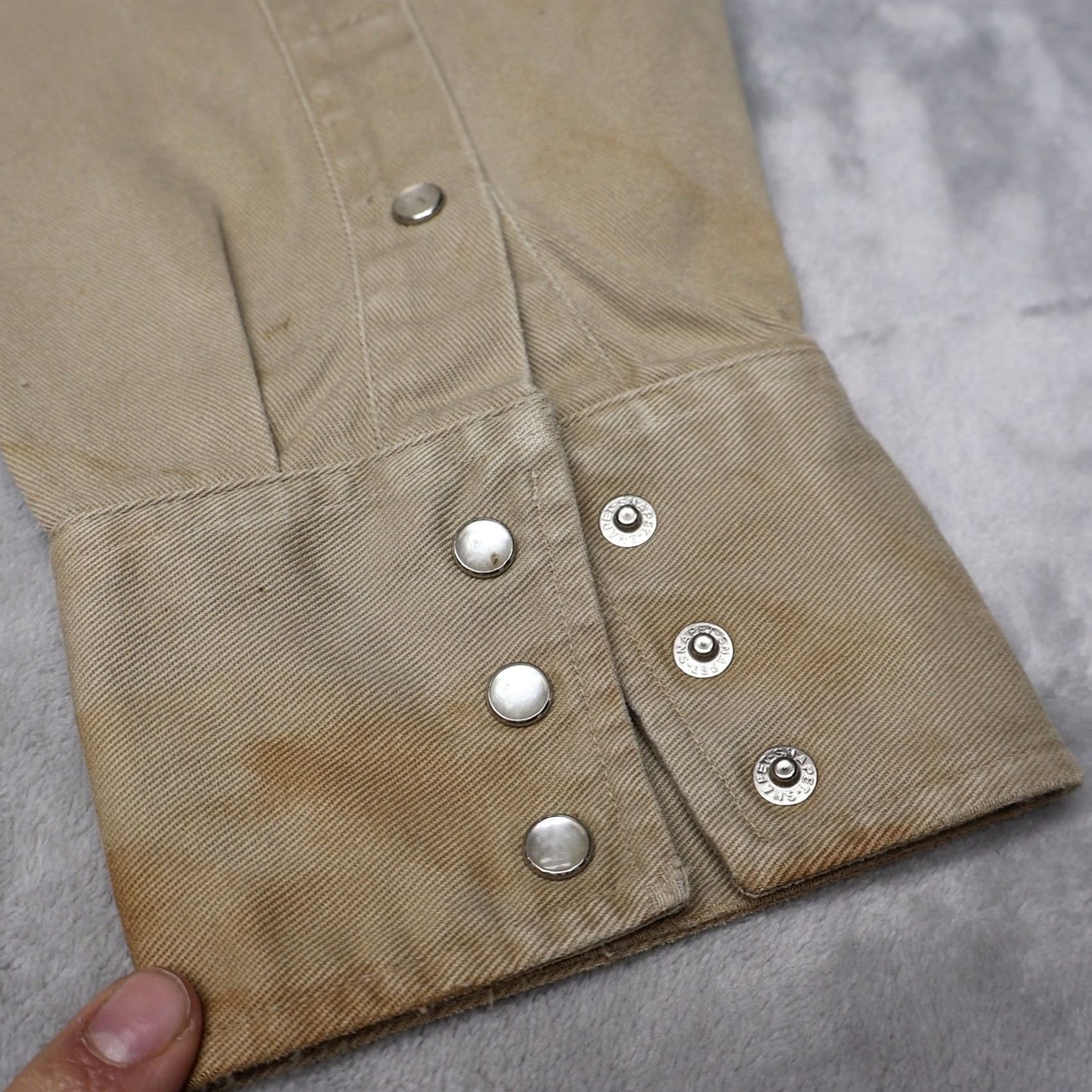 Carhartt Carhartt Shirt Mens XL 17.5 Cream Canvas Western Long Sleeve Rugged Snap Button-Up Twill Collar Pocket Casual Workwear Size US XL / EU 56 / 4 - 4 Thumbnail