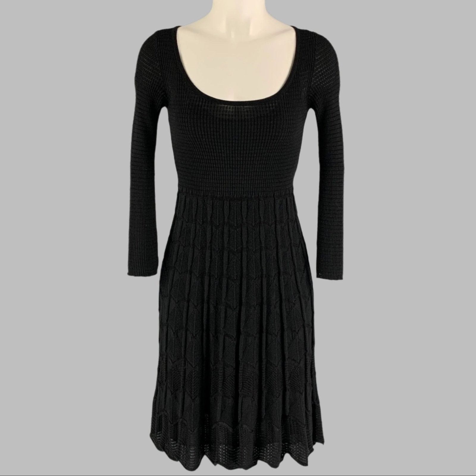 Other M MISSONI Size 6 Black Knit A-Line Dress Size M / US 6-8 / IT 42-44 - 1 Thumbnail