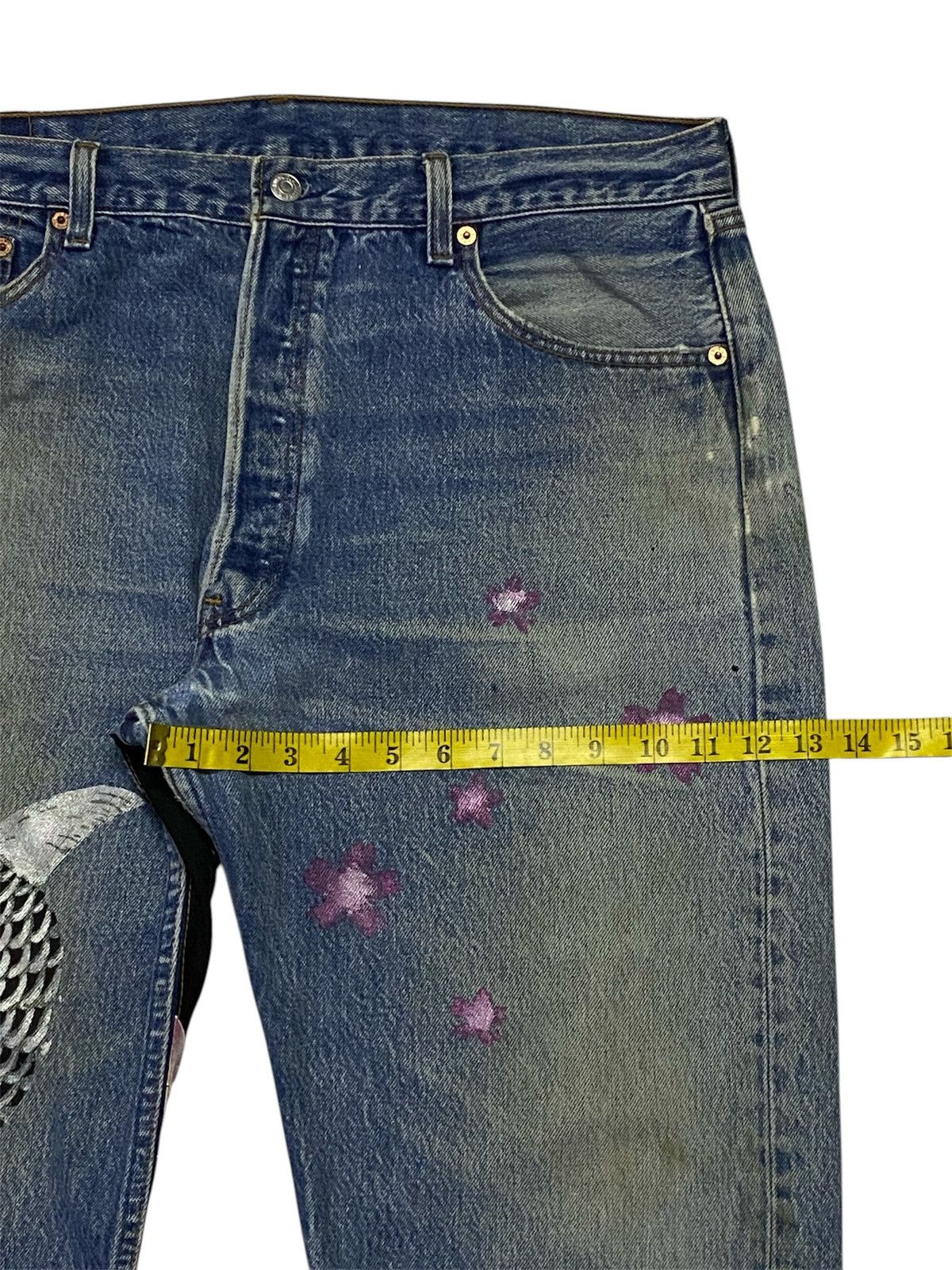 Levi's Vintage Levi’s 501 Custom Sukajan Distressed Denim Pants Size US 36 / EU 52 - 21 Thumbnail