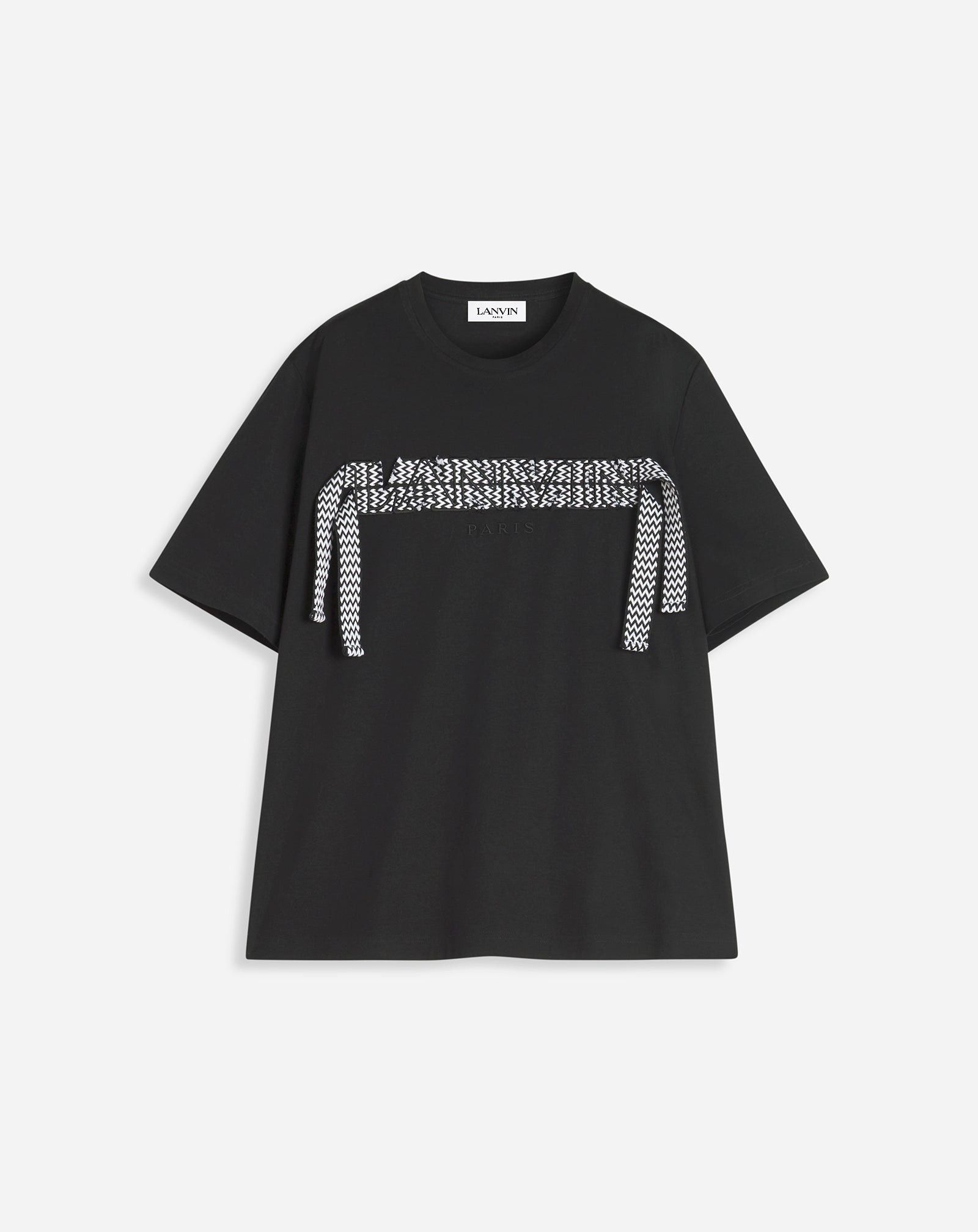 Lanvin oc11z0426 Curb Lace Classic T-Shirt in Black Size US L / EU 52-54 / 3 - 1 Thumbnail