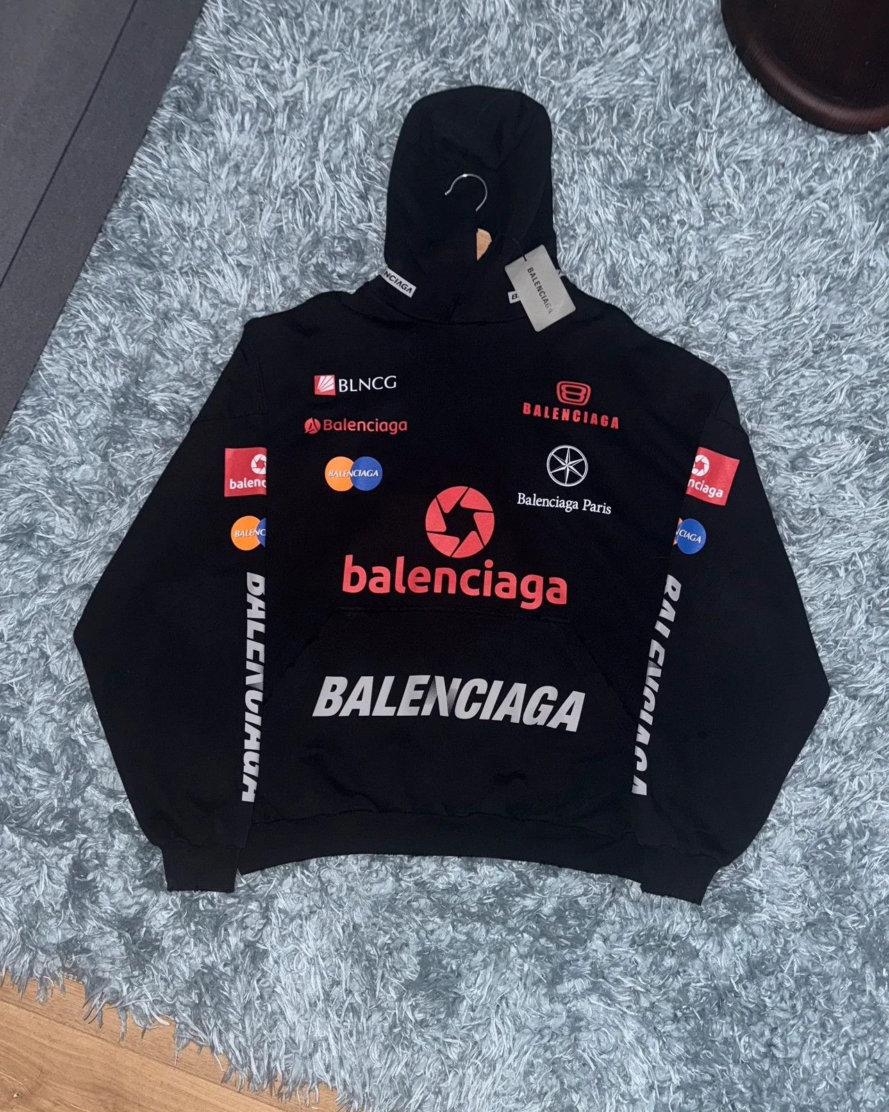 Balenciaga Balenciaga racing sponsor hoodie black Size US M / EU 48-50 / 2 - 1 Thumbnail