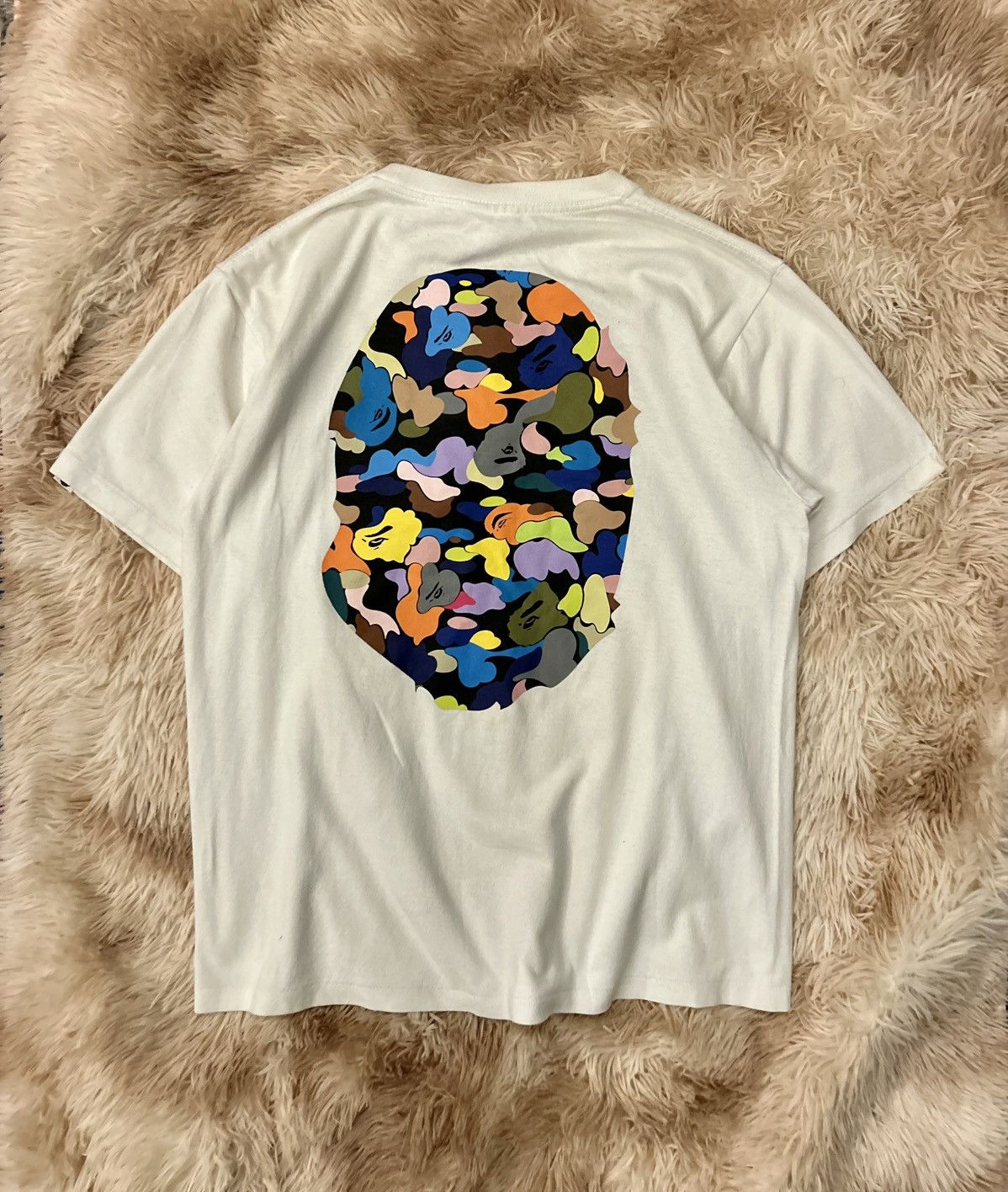 Bape BAPE MULTICOLOURED BIG BOTH SIDES HEAD LOGO TEE Size US M / EU 48-50 / 2 - 2 Thumbnail