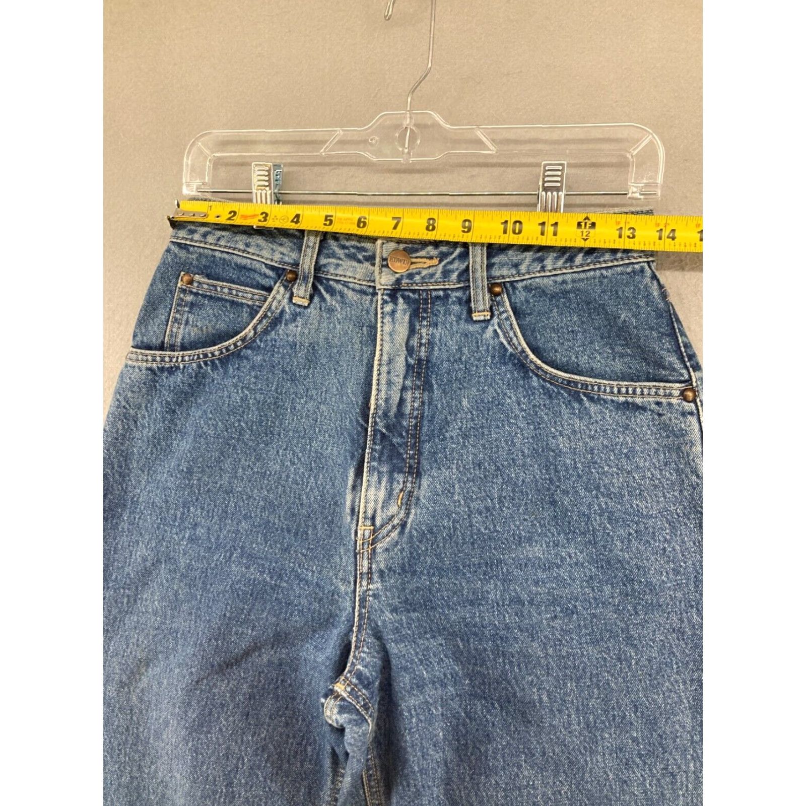 Edwin VINTAGE Edwin Jeans 31x34 Hi Rise Mom Tapered Slim Denim Blue 80s Womens Size 24" / US 00 / IT 34 - 2 Thumbnail