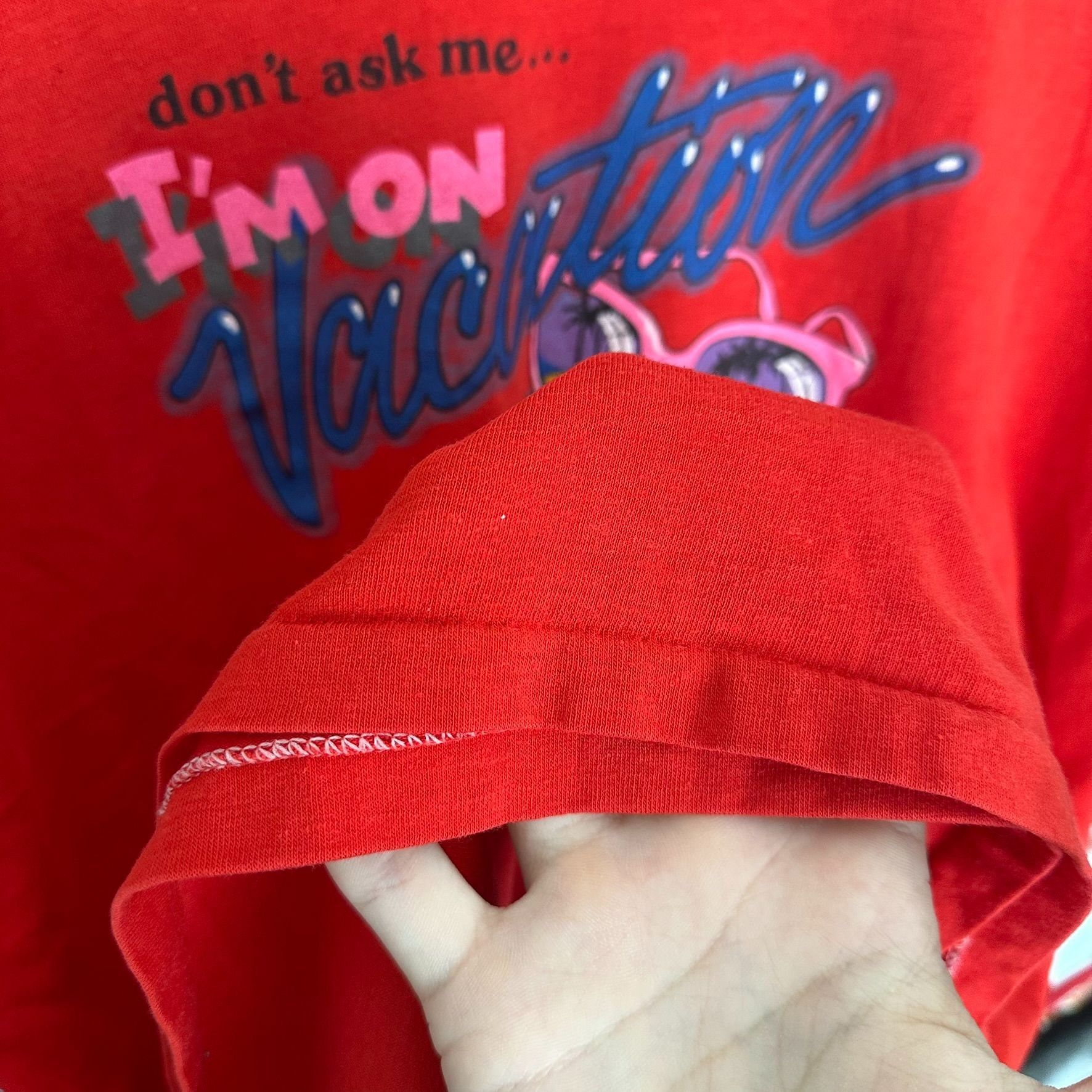 Vintage Vintage 80s Vacation Humor T-Shirt Single Stitch Red L Tropi Size US L / EU 52-54 / 3 - 5 Thumbnail
