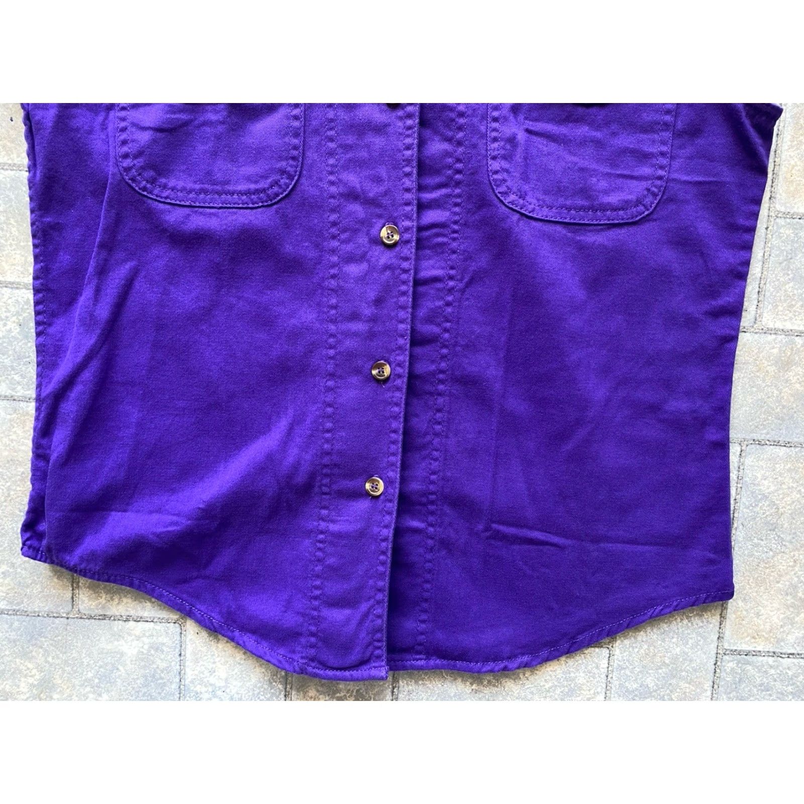 Vintage NWT Biker's Edge WOMENS MEDIUM Vest Button Up Snap Collar Purple/Pink Sturgis 2024 South Dakota Rally Rose Floral Canvas Cotton Size M / US 6-8 / IT 42-44 - 3 Thumbnail