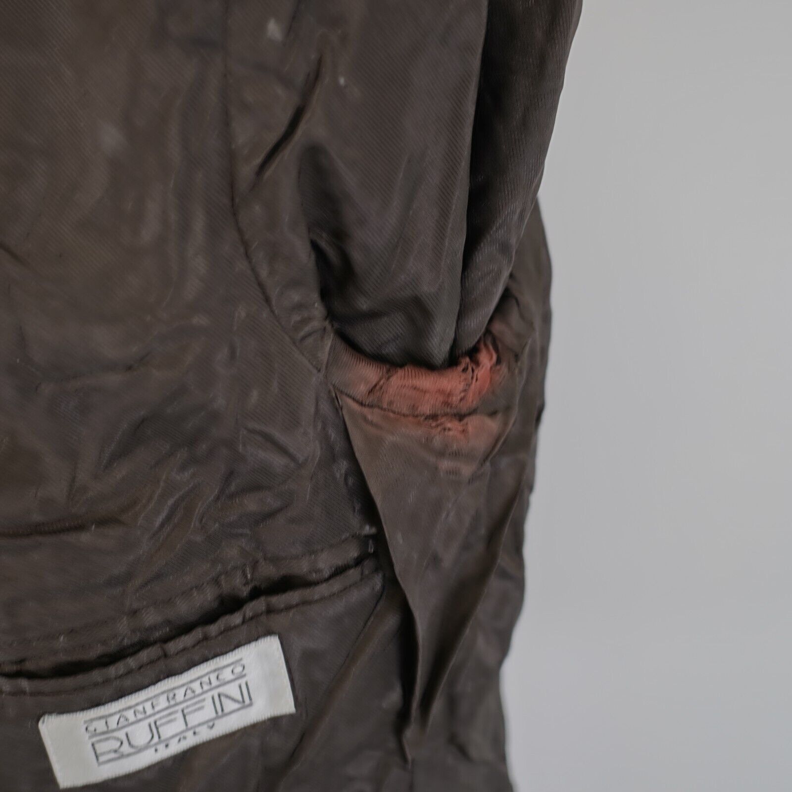 Designer Gianfranco Ruffini Italy Brown Check Super 100S Worsted Woo Size 38R - 12 Thumbnail