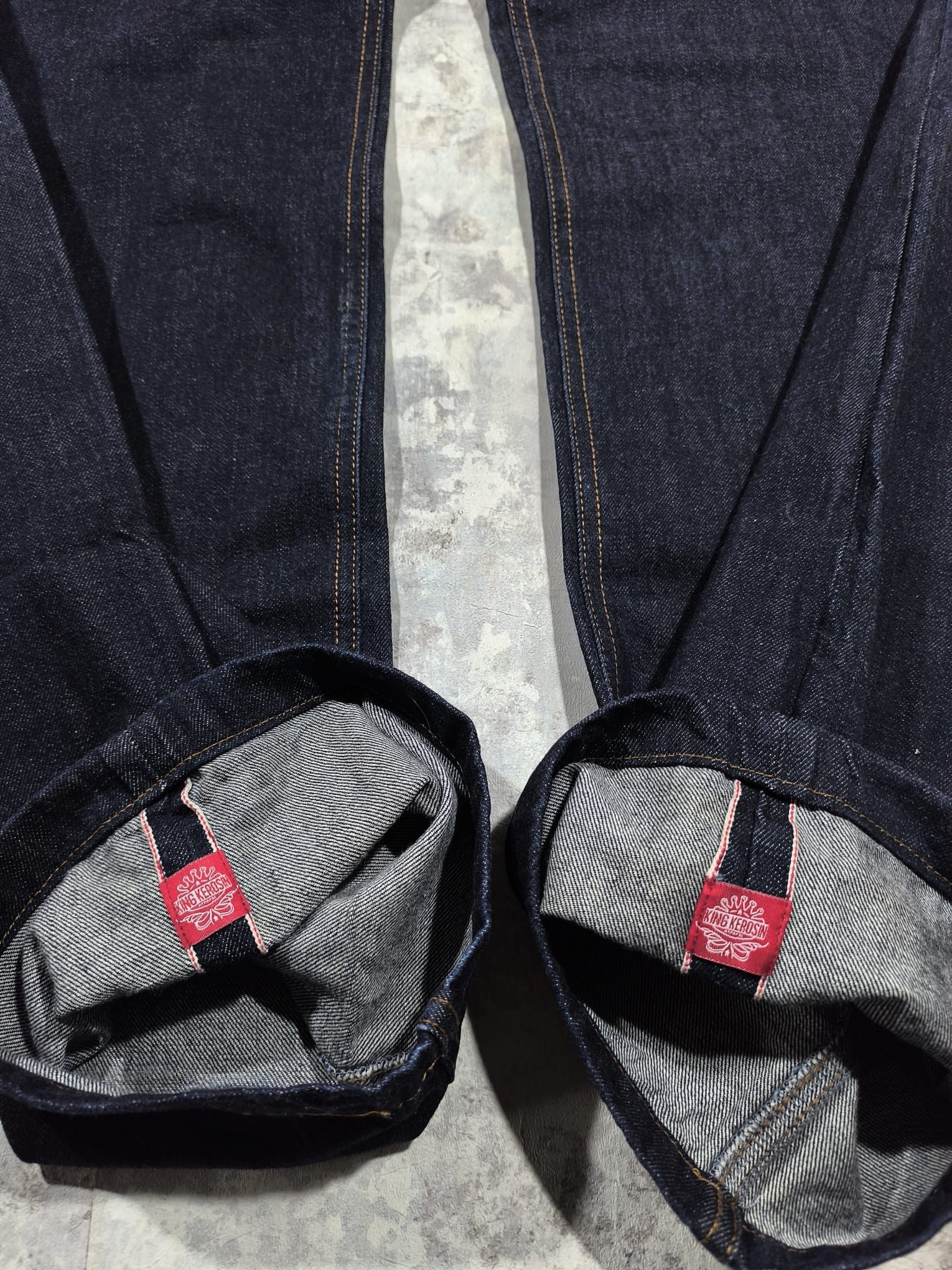 Other King Kerosin Baggy Raw Indigo Selvedge Jeans Buckleback Size US 40 / EU 56 - 3 Thumbnail
