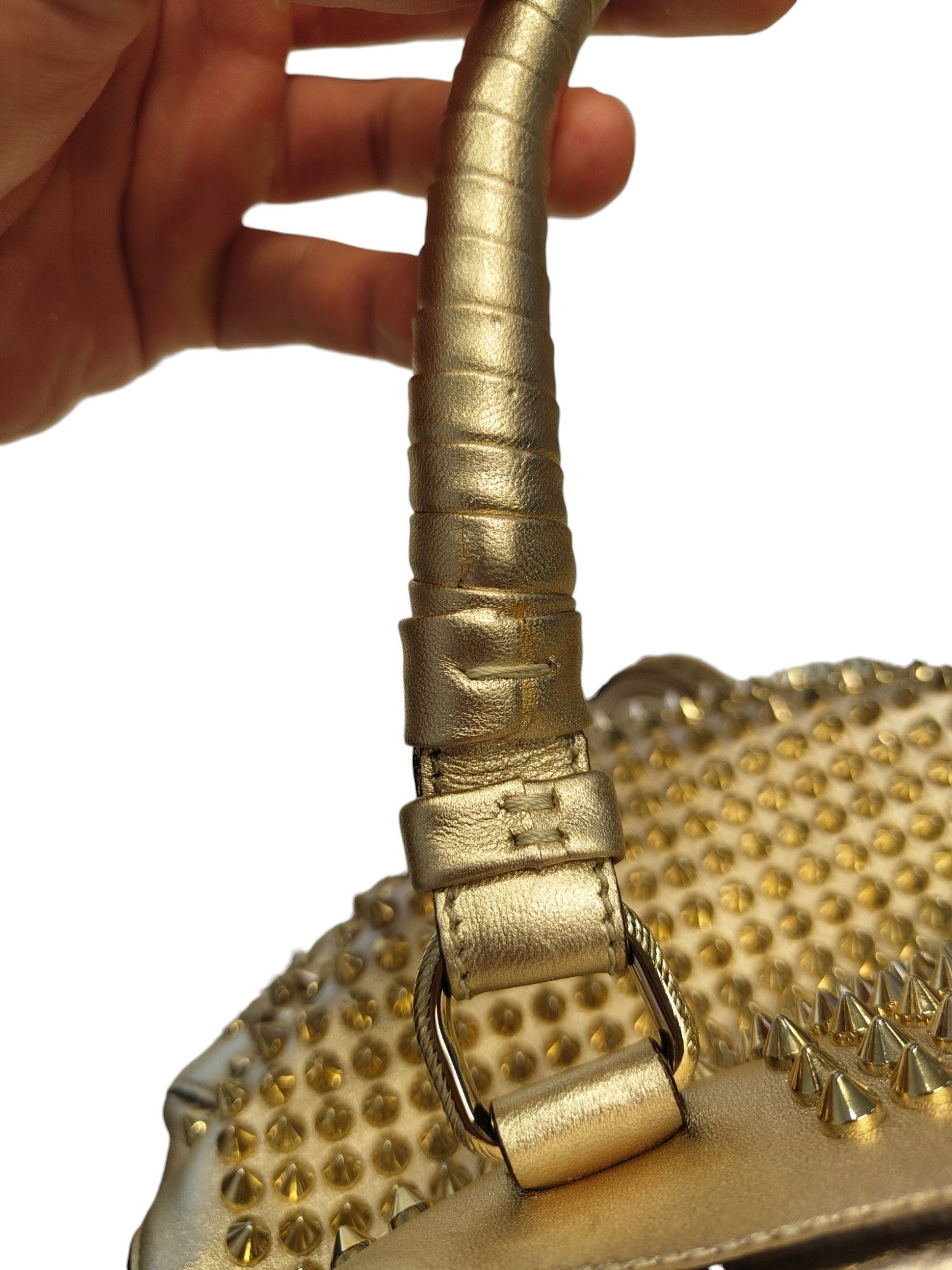Christian Louboutin Gold Panettone Spiked Bowler Bag Size ONE SIZE - 9 Thumbnail