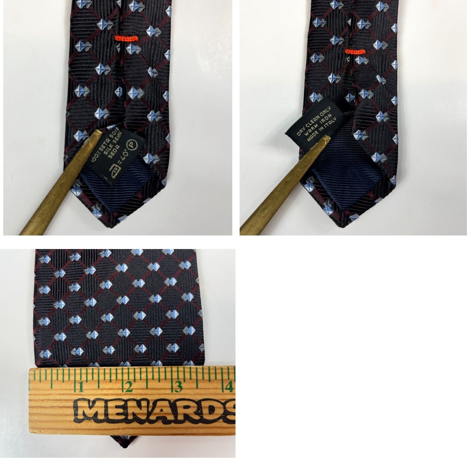 Ermenegildo Zegna VINTAGE Ermenegildo Zegna Mens Luxury Silk Tie Geometric Made in Italy Size ONE SIZE - 8 Thumbnail