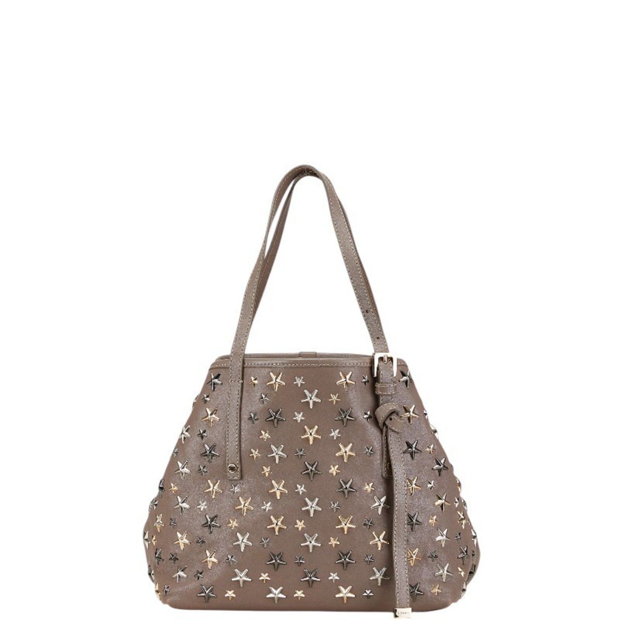 Jimmy Choo Jimmy Choo Sasha S Star Studs Handbag Tote Bag Greige Leather Women's JIMMY CHOO Size ONE SIZE - 1 Thumbnail