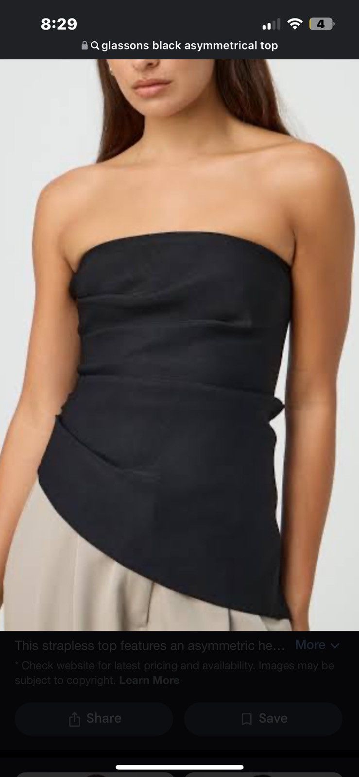 Other glassons strapless asymmetrical top Size XL / US 12-14 / IT 48-50 - 2 Thumbnail