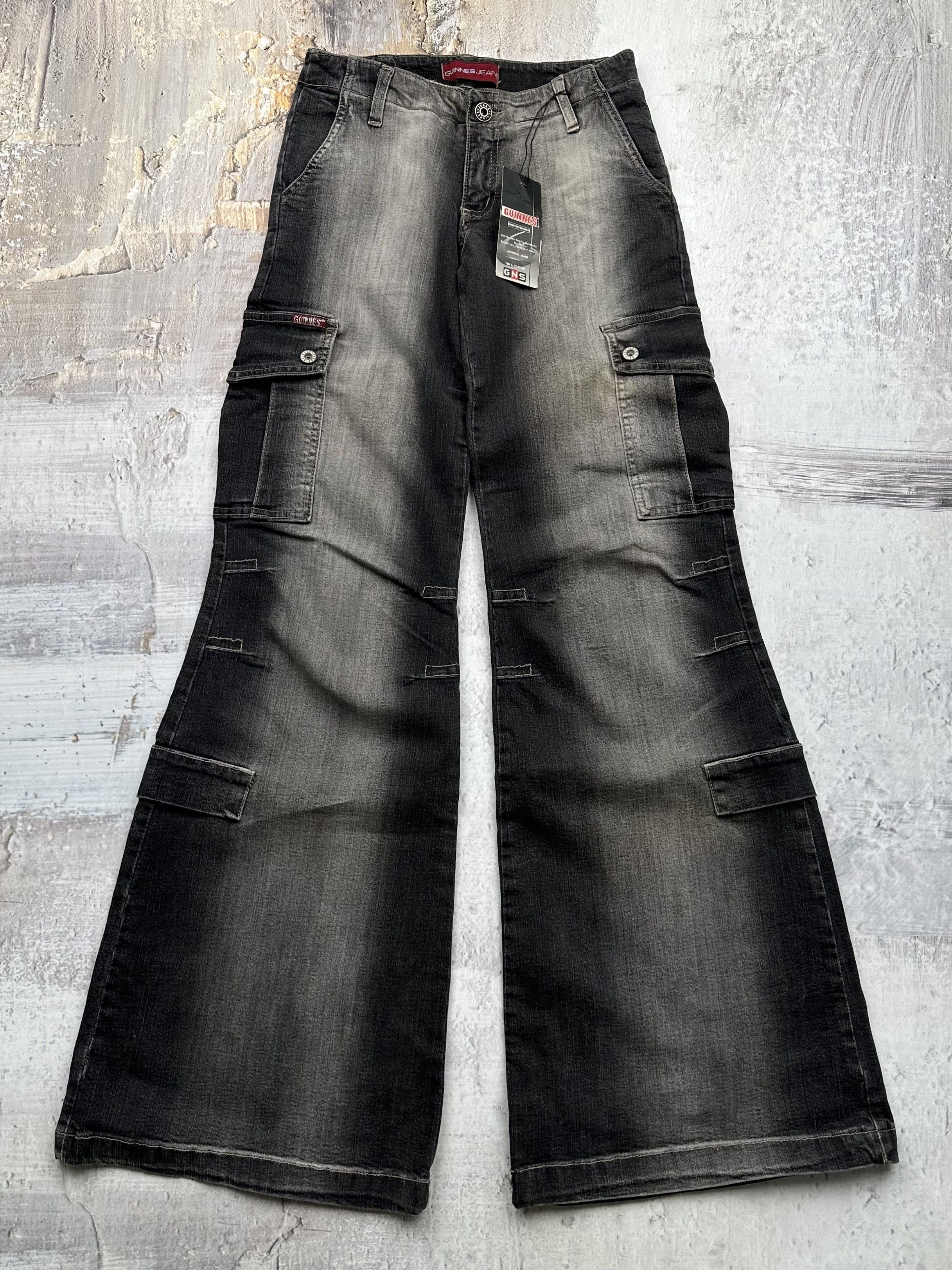image of Avant Garde x Vintage Faded Cargo Jeans in Black, Women's (Size 28)