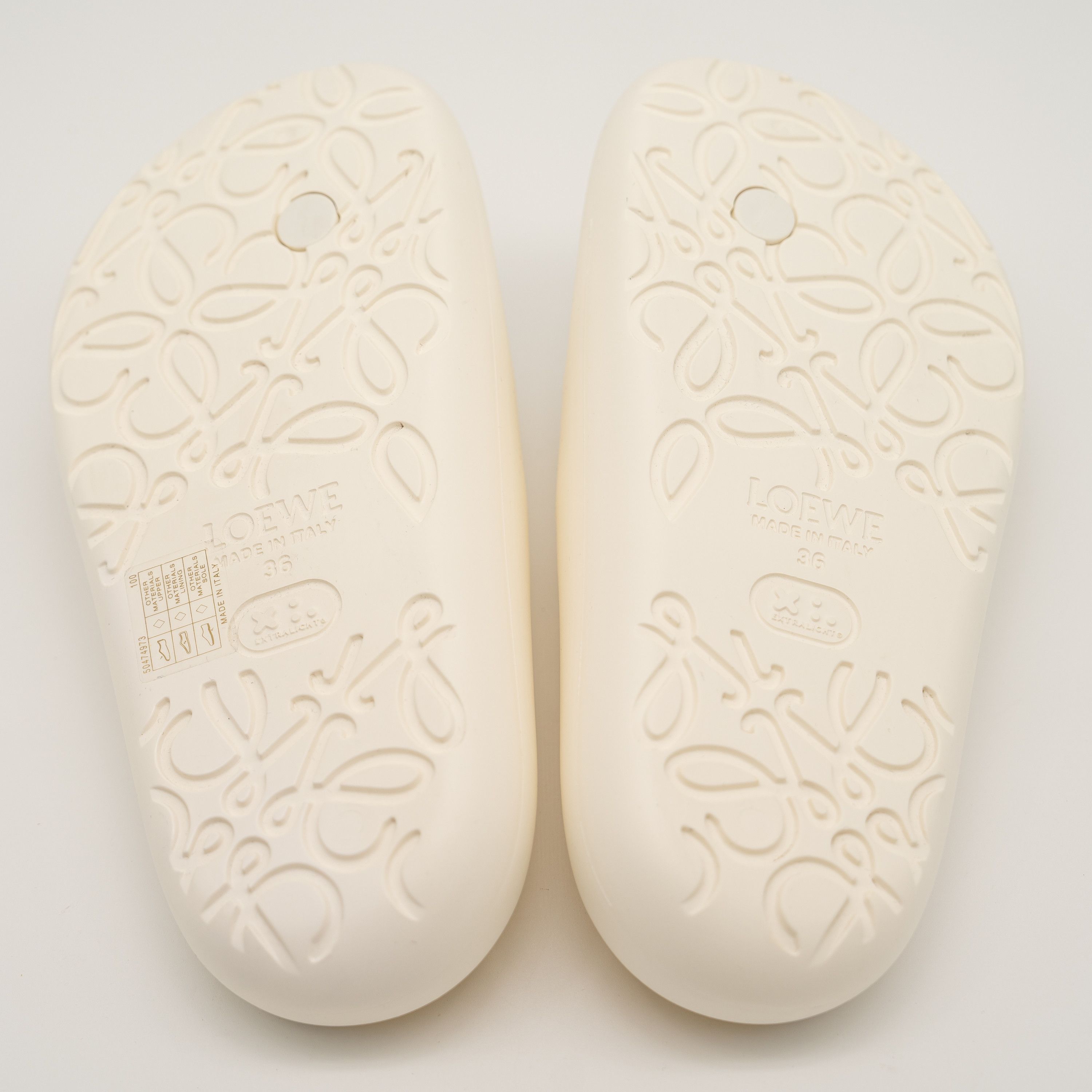 Loewe 36 6 us Loewe Pebble Sandals White Slides Foam Thong Rubber Size US 6 / IT 36 - 10 Thumbnail