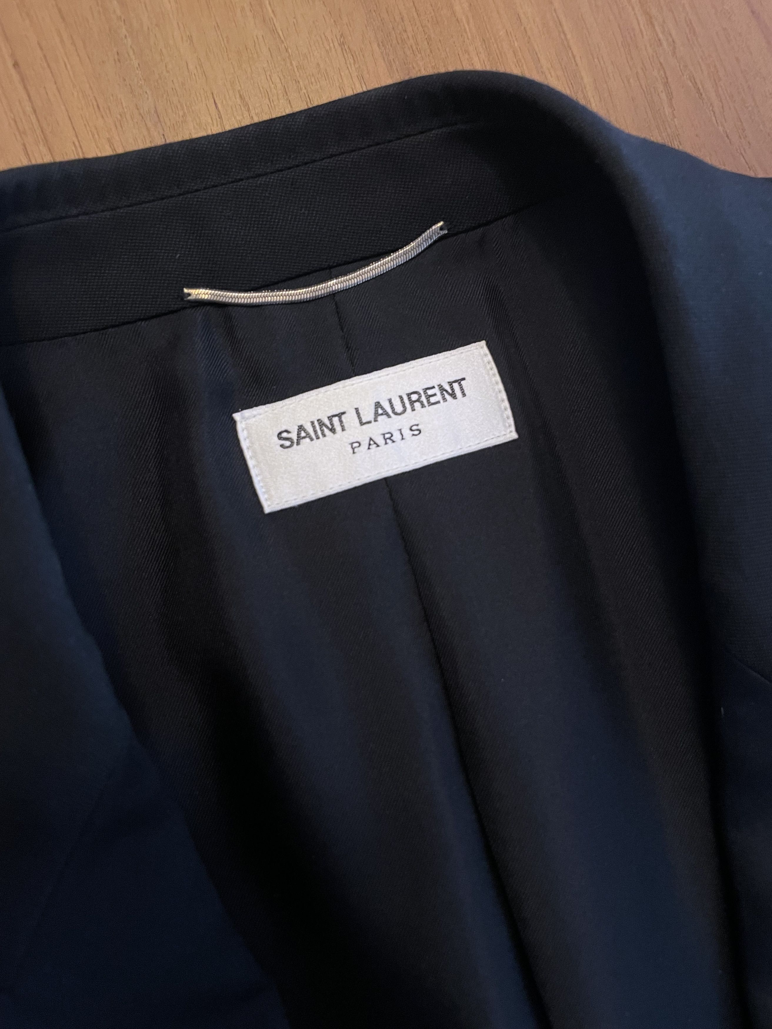 Hedi Slimane × Saint Laurent Paris HEDI AW16 LE SMOKING JACKET IN GRAIN DE POUDRE WOOL Size 50R - 9 Thumbnail