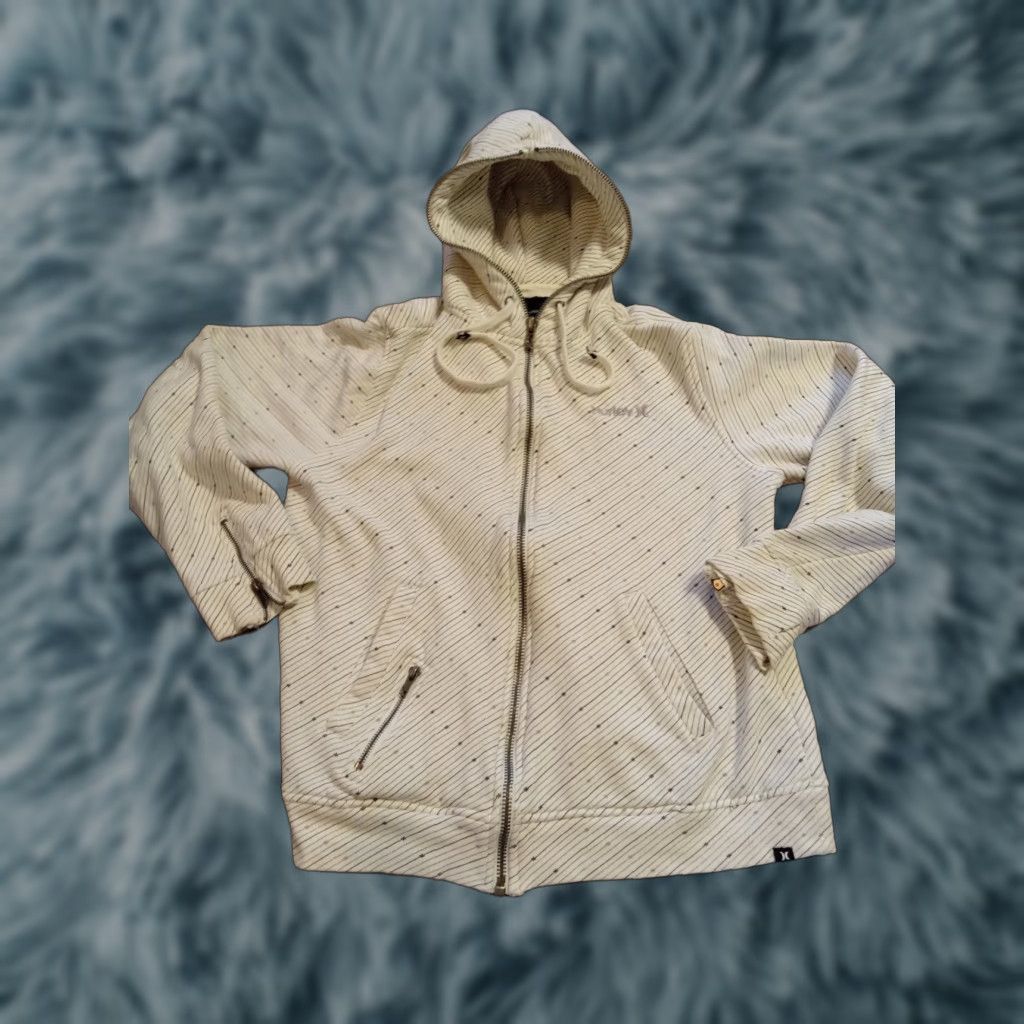 Hurley Hurley Hoodie Shirt Mens Regular M White Full Zip Zipper Hooded Pockets 42" Chest Outdoor Beach Walking Gym & Training Skater Vintage No Size US M / EU 48-50 / 2 - 1 Thumbnail