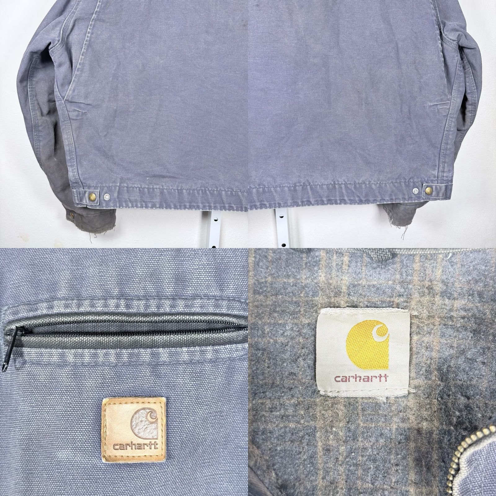 Carhartt VINTAGE Carhartt Detroit Jacket J97 DPB Deep Blue 4XL Regular Fade Distress Bomber Jacket Men Size US XXL / EU 58 / 5 - 9 Thumbnail