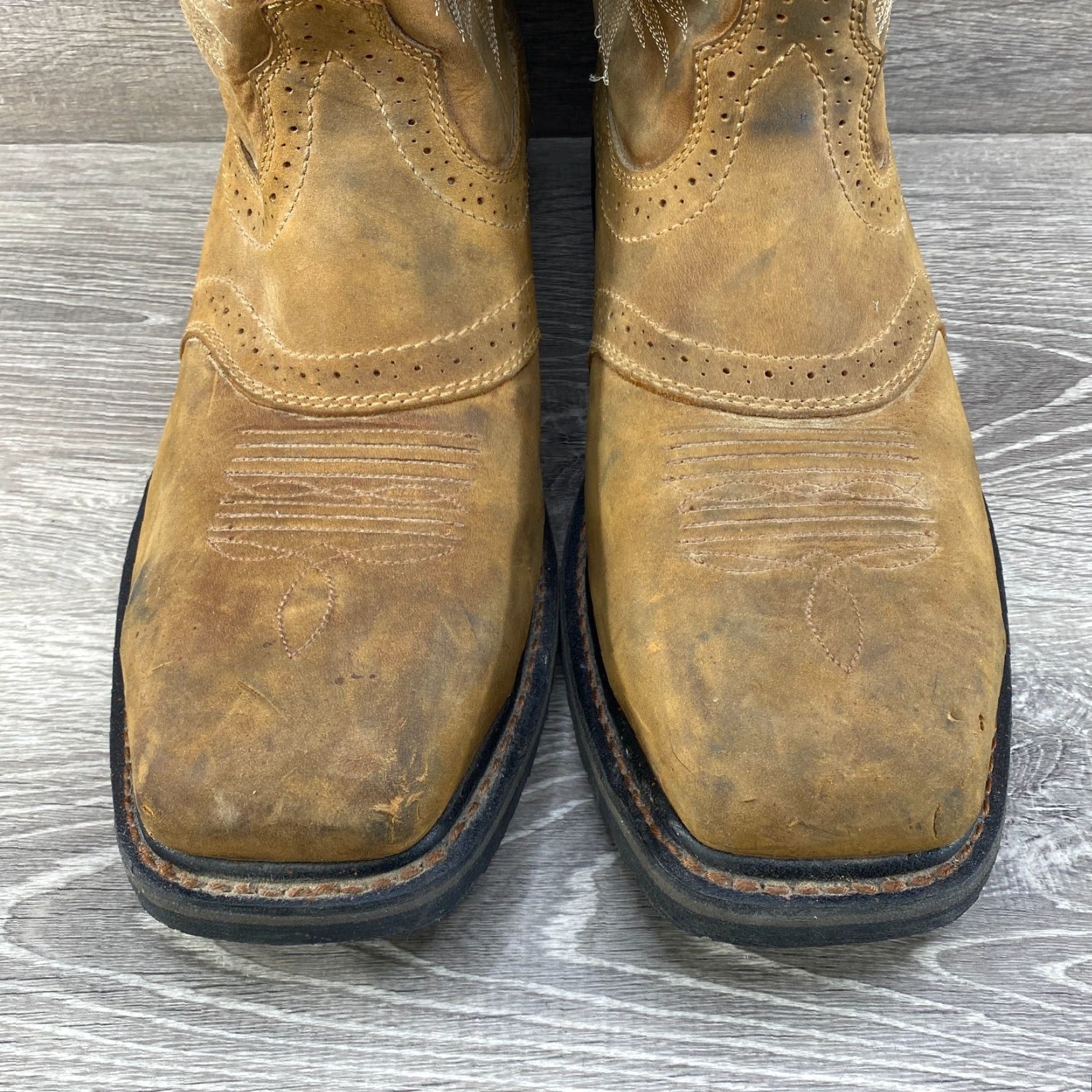 Ariat Ariat Sierra Men Boots Western Cowboy Steel Toe Brown Leather 11.5 D Square Toe Work Boot Size US 11 / EU 44 - 4 Thumbnail